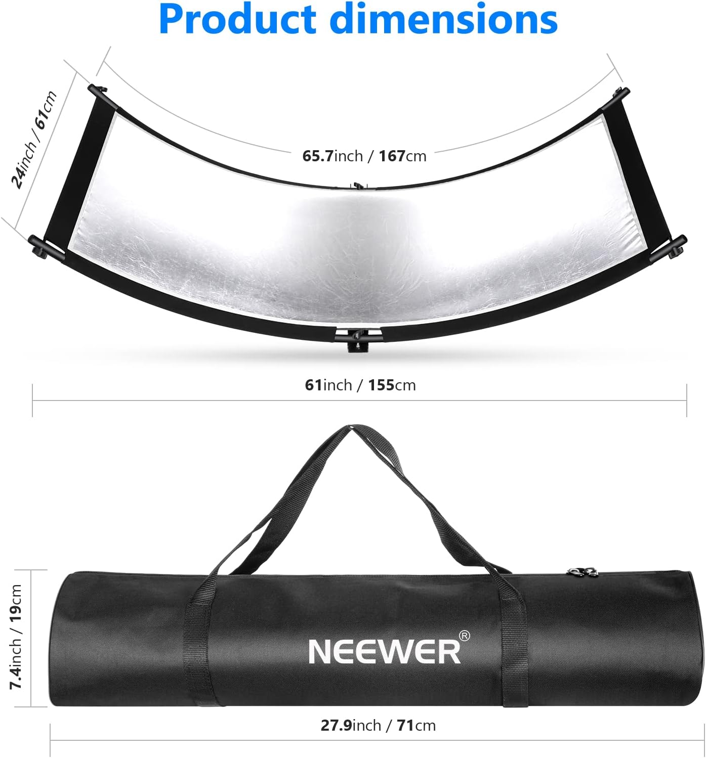 Detalle 2 de NEEWER Clamshell Light Reflector 66" x 24"