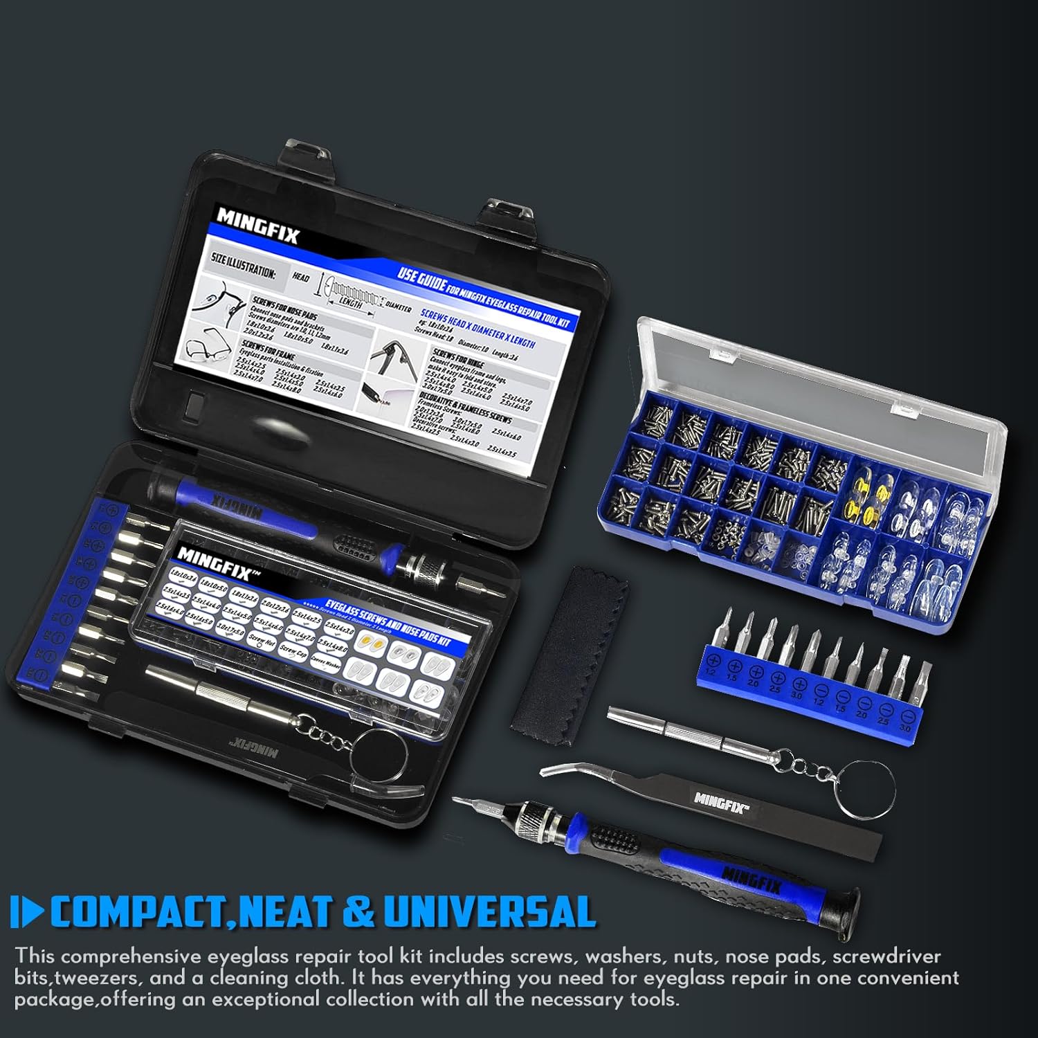 Detalle 2 de MINGFIX Eyeglass Repair Kit with Screws