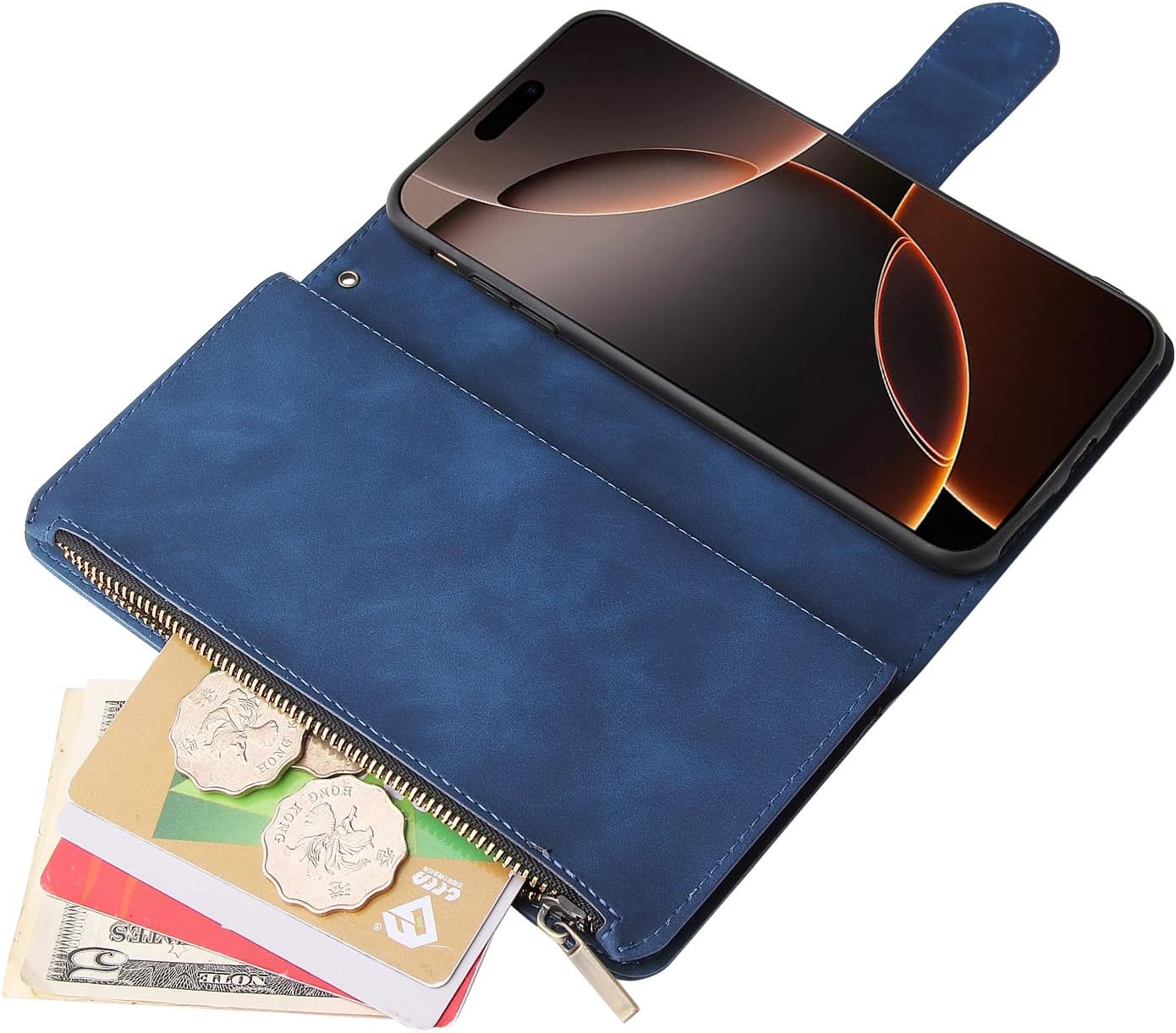 Thumbnail 2 de Asuwish Wallet Case with Tempered Glass Screen Protector for iPhone 16 Pro Max (6.9 inch) with Card Holder and Kickstand