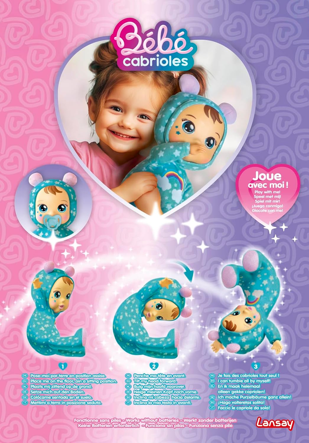 Detalle de Lansay 55086 Noa de Baby interactieve pop, zacht en met rollende bewegingen