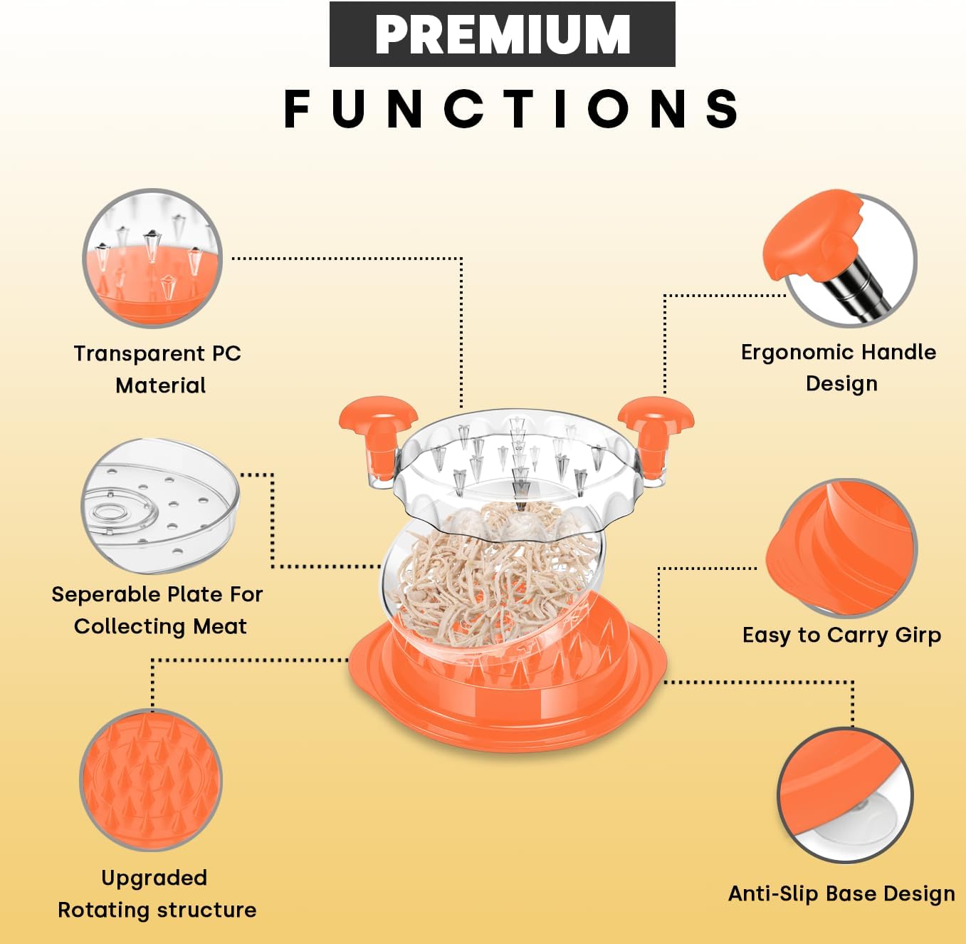 Thumbnail 6 de SoLuna.® Chicken Shredder 30cm (XL, 3 layers) for pulled chicken, pork & veg