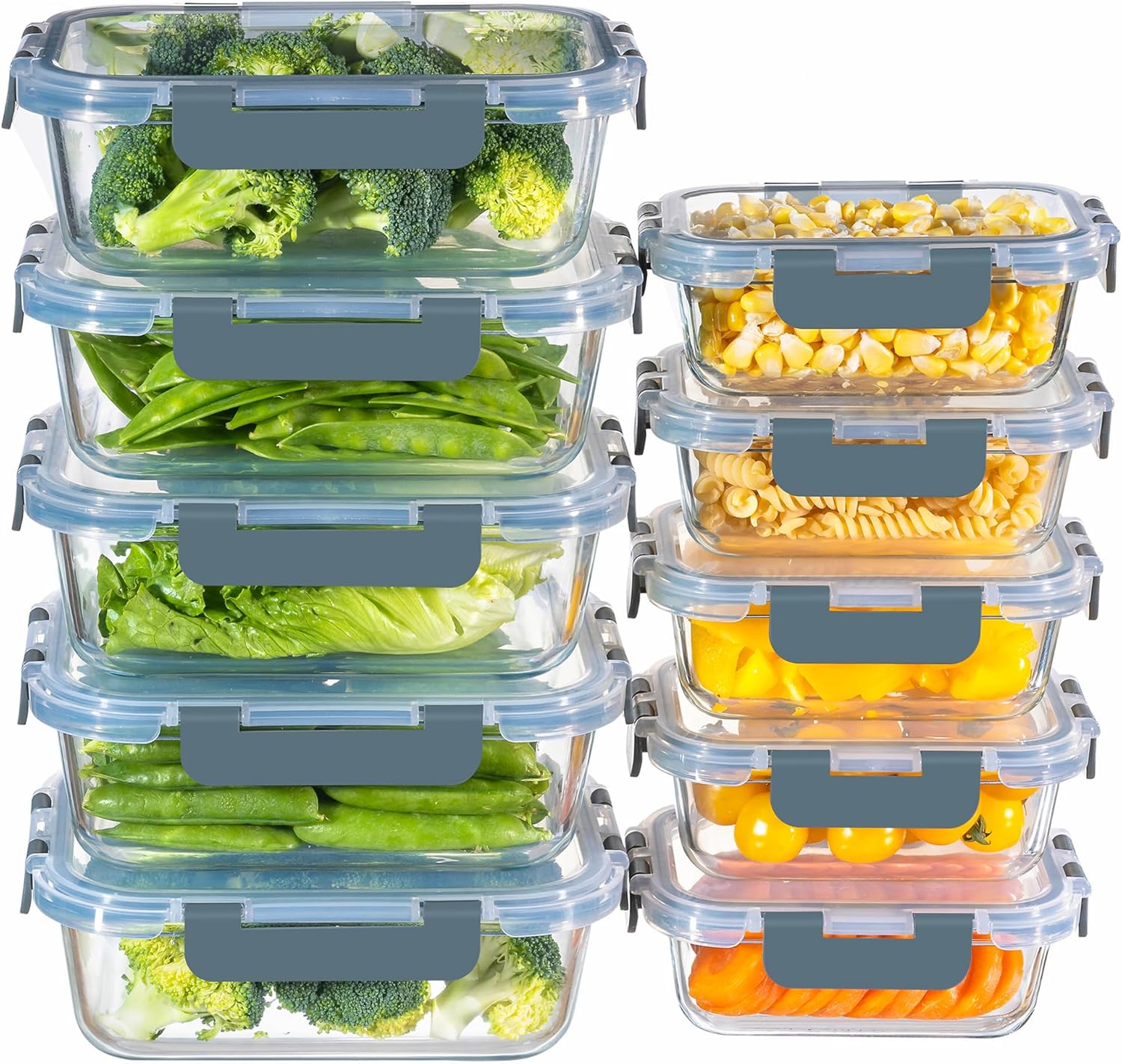 MFY 10 Pack Glass Food Storage 1040 ml 🍽