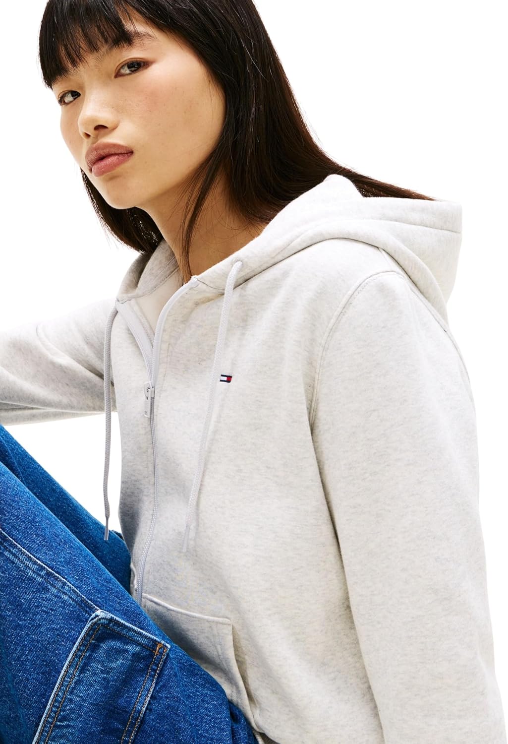Detalle de Tommy Jeans Sweat à Capuche Femme avec Fermeture Éclair et Capuche