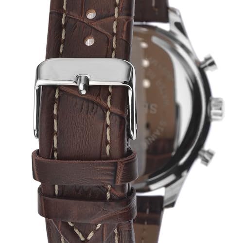 Thumbnail 3 de Sekonda Maverick Mens Analogue Watch 43mm Silver Leather Strap