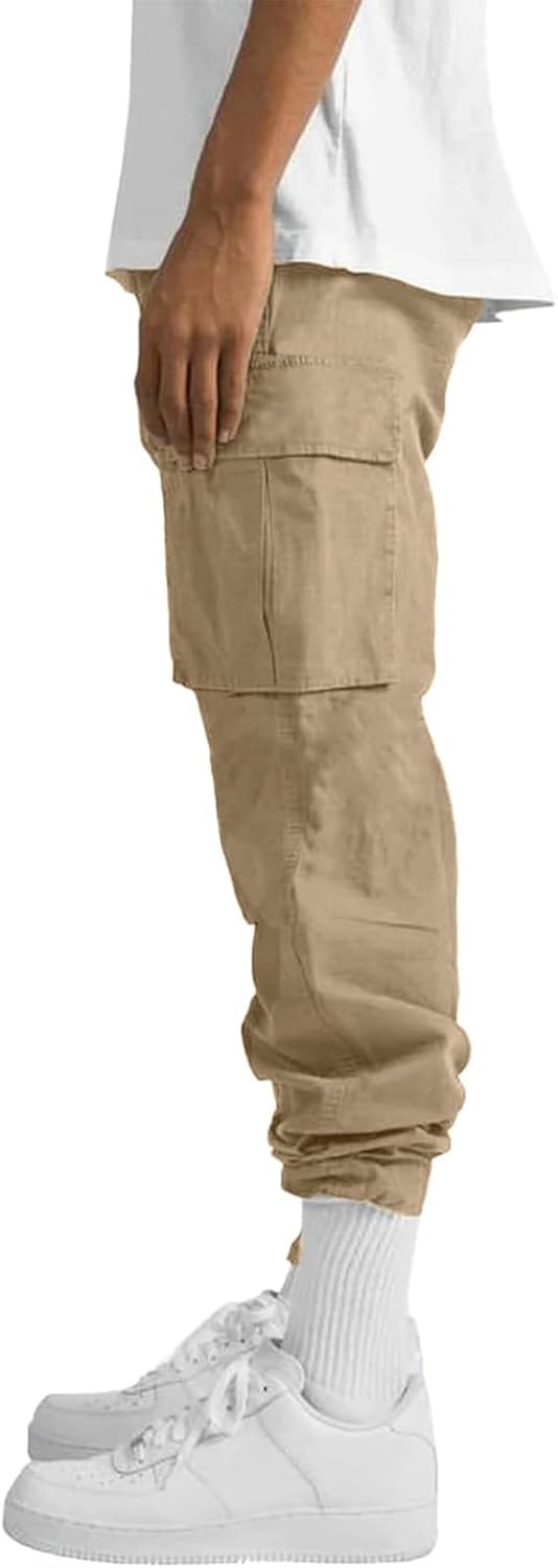 Thumbnail 1 de HUNGSON Mens Cargo Pants Drawstring Casual Hiking Pants Joggers