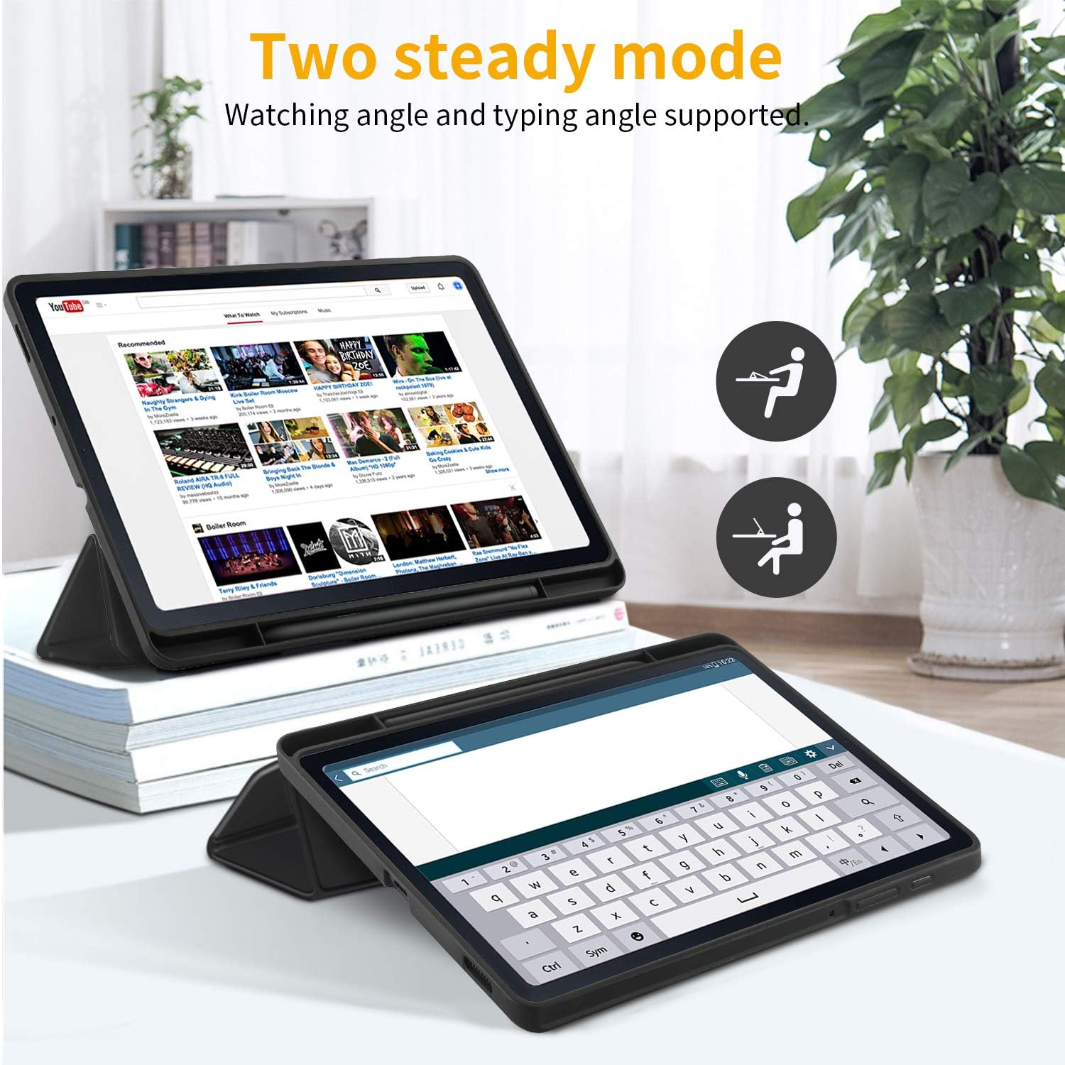 Thumbnail 4 de EasyAcc Schutzhülle für Samsung Galaxy Tab S6 Lite 10,4 Zoll (2024/2022/2020) inkl. Schutzfolie – ultra-dünn mit S-Pen-Halter, Schwarz