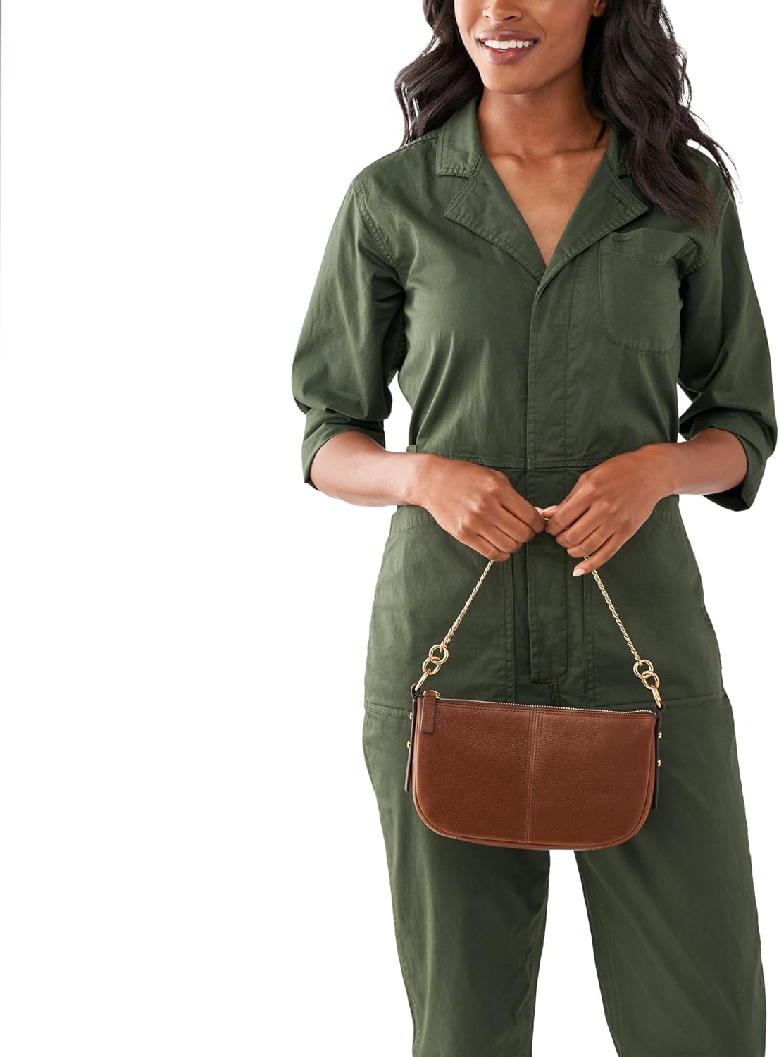 Thumbnail 6 de Fossil Jolie borsa a tracolla da donna marrone in pelle o pelle scamosciata