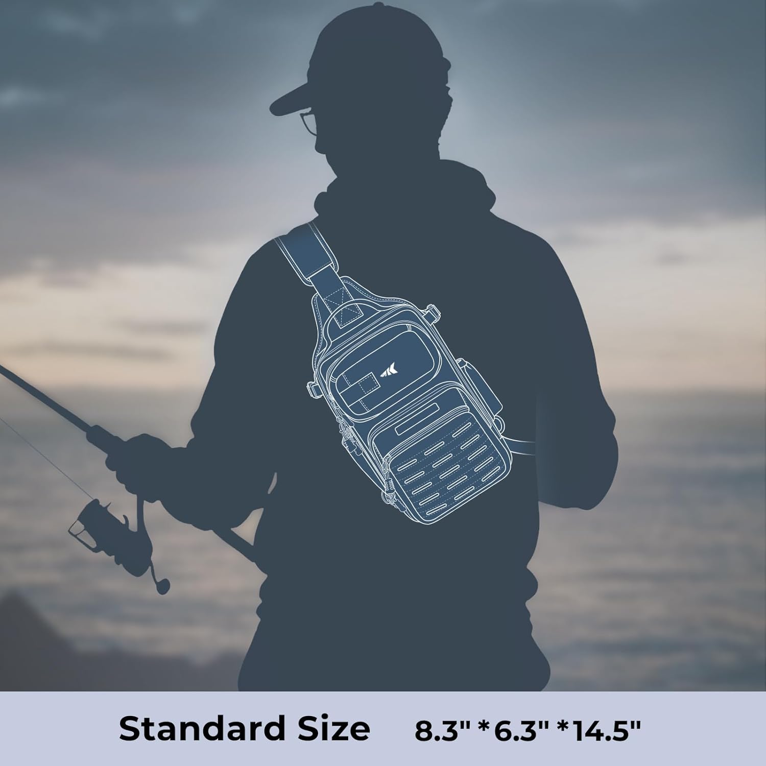 Thumbnail 1 de KastKing BlowBak Tactical Sling Tackle Bag (Lightweight Fishing Backpack Storage)