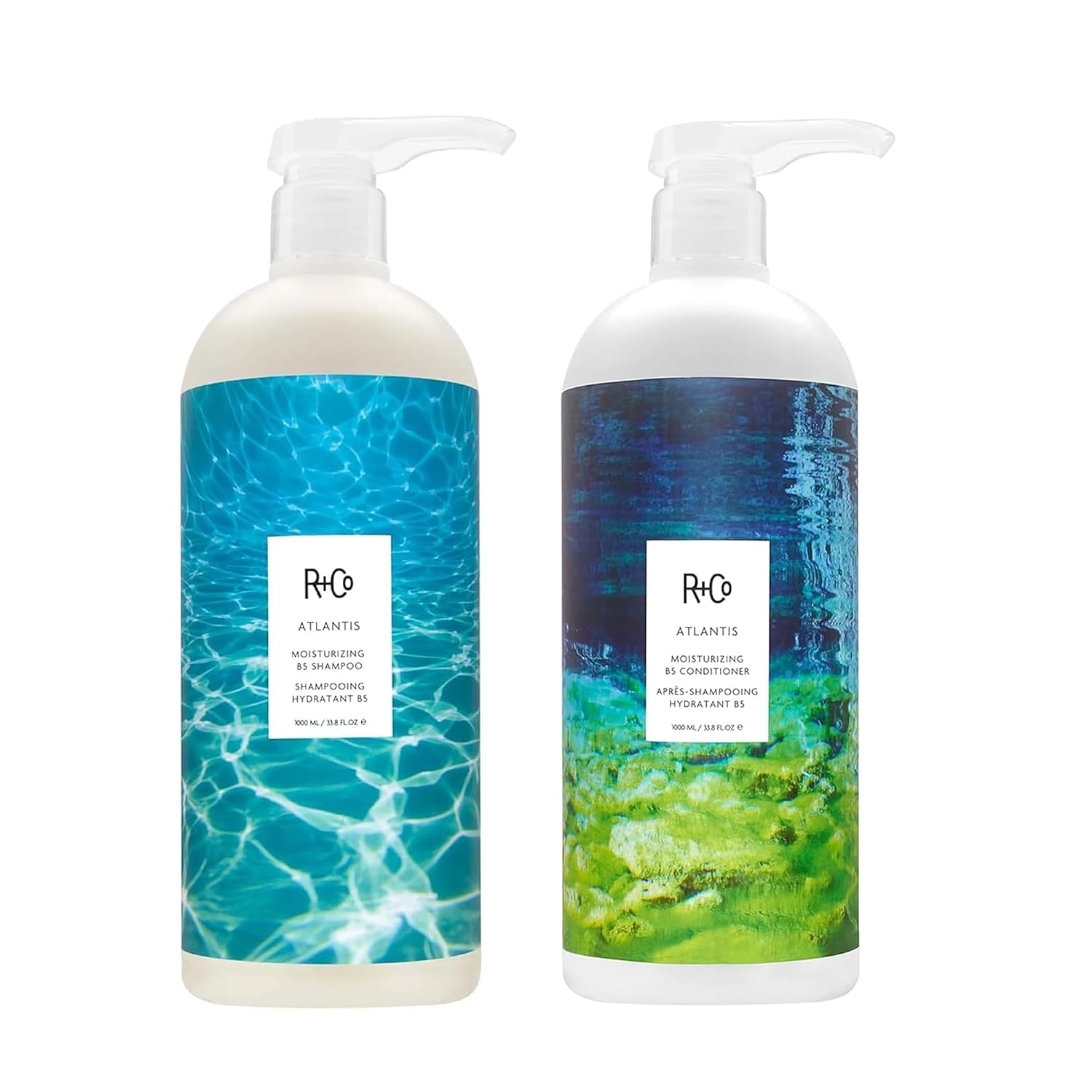 Detalle de R+Co Atlantis Moisturizing B5 Shampoo & Conditioner 33.8oz