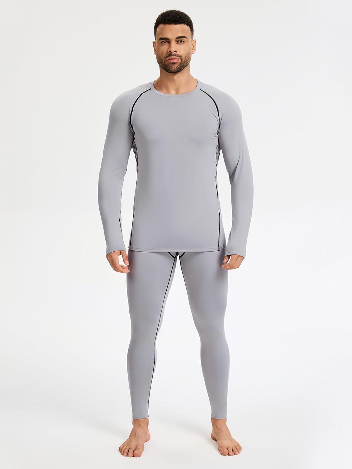 Detalle 2 de Celfaeree 4-Pack Men’s Fleece-Lined Compression Shirts, Long-Sleeve Thermal Base Layers