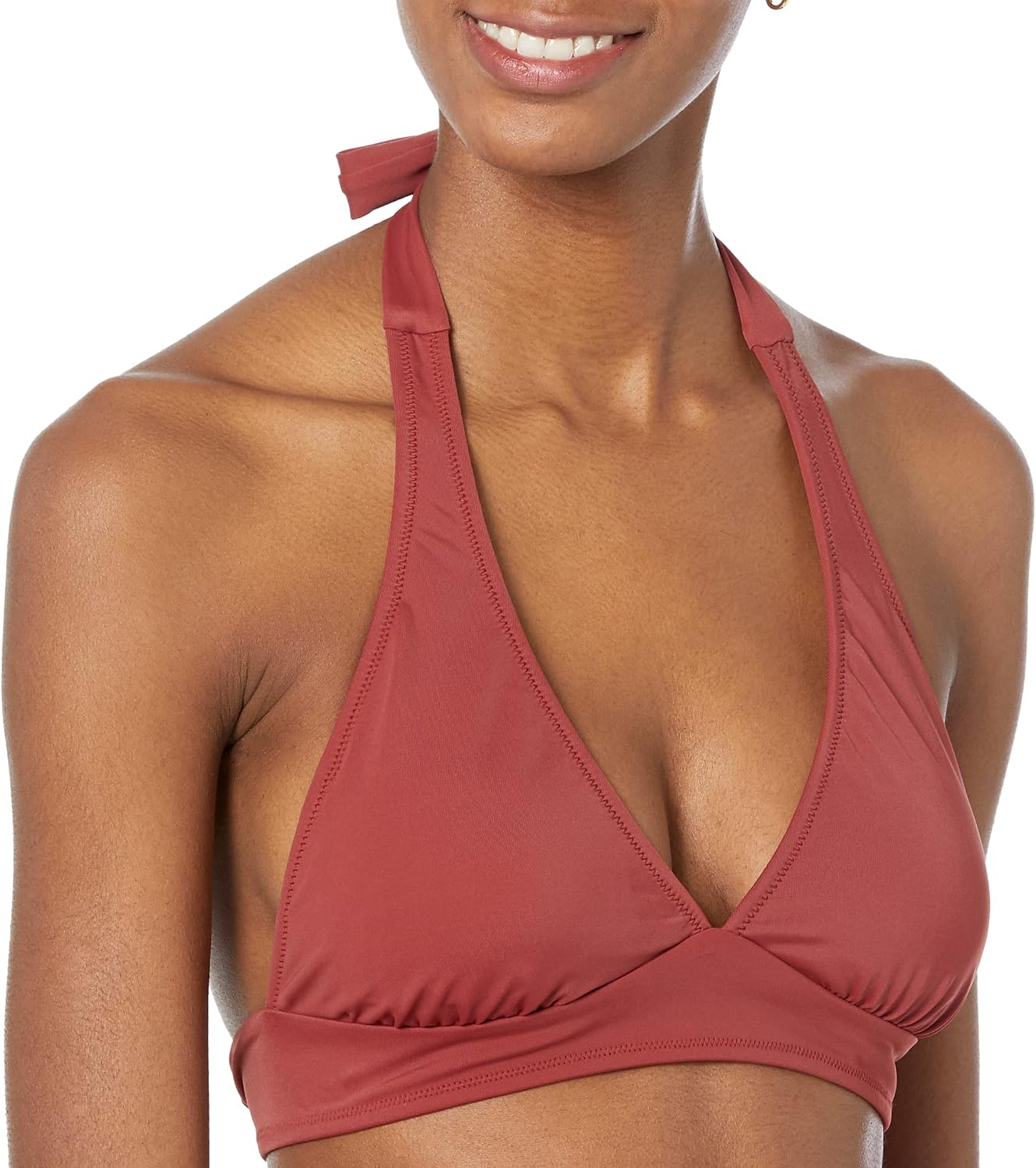 Detalle 2 de Amazon Essentials Light-Support Tie Halter Bikini Top