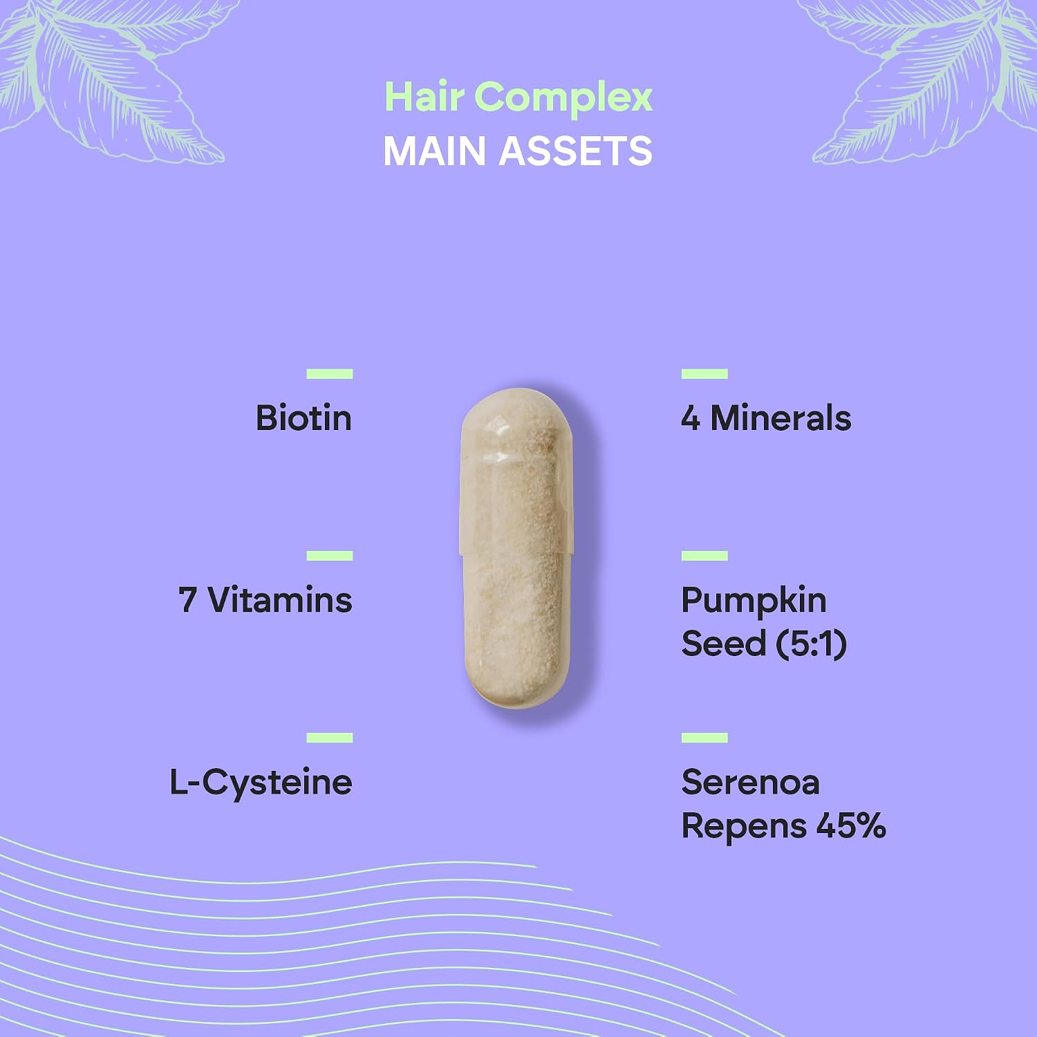 Detalle 2 de NUTRALIE Hair Complex Supplement with Biotin and Zinc, 90 Vegetarian Capsules