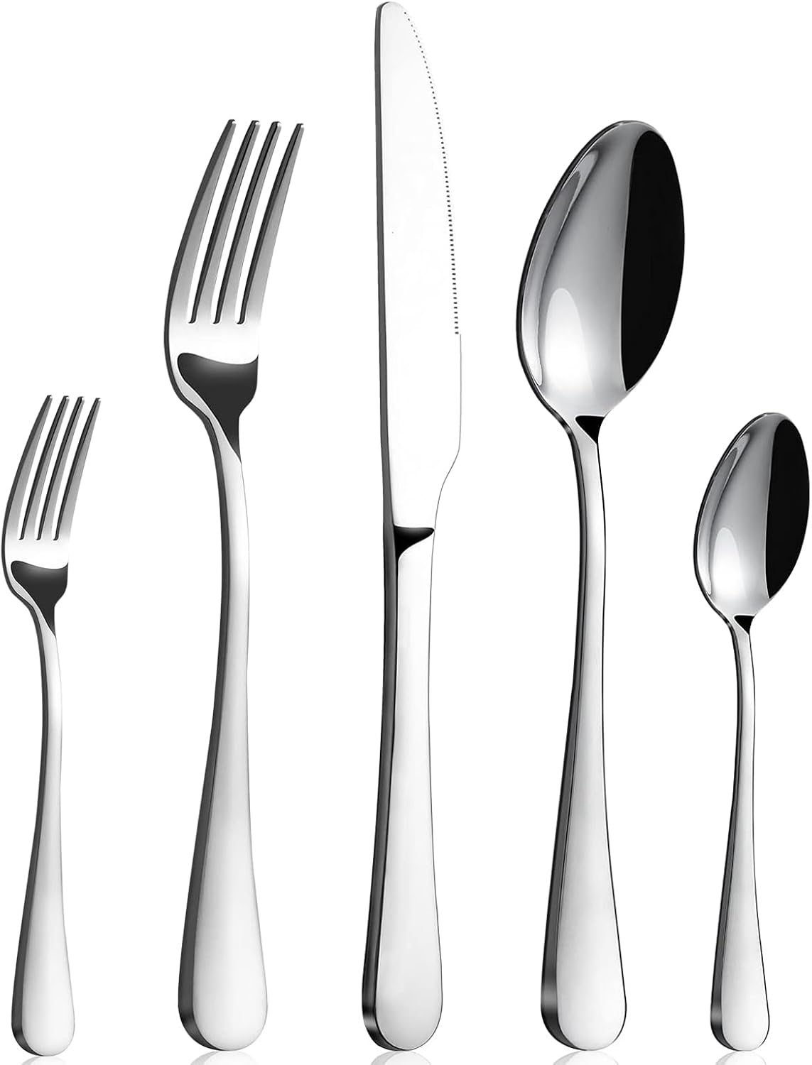 Detalle de BEWOS Stainless Steel Flatware Set, 20-Piece