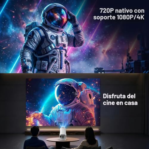 Thumbnail 6 de Proyector Portátil FEINODI: WiFi 6, Bluetooth 5.4 y Corrección 180° para imágenes 4K/1080p