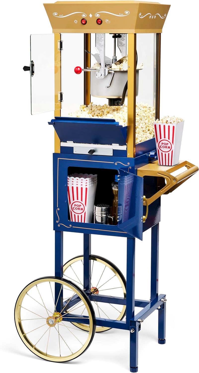 Thumbnail 4 de Nostalgia Coca-Cola Popcorn Maker Movie-Theater Style Cart (Red) with 2.5 Oz Kettle, 10-Cup Capacity