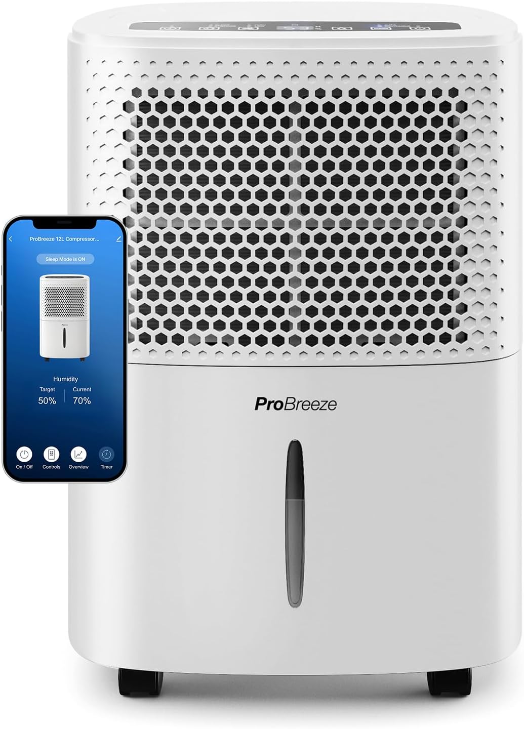 Detalle de Pro Breeze Eco Kompakt Luftentfeuchter 12L/Tag