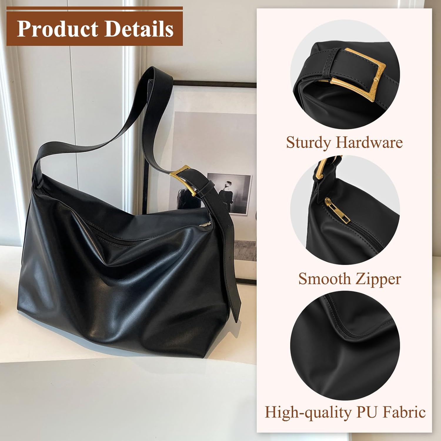 Thumbnail 4 de Gluckstar Große Damen Umhängetasche Nylon Shopper Tasche – Groß, Wasserdicht & Vielseitig