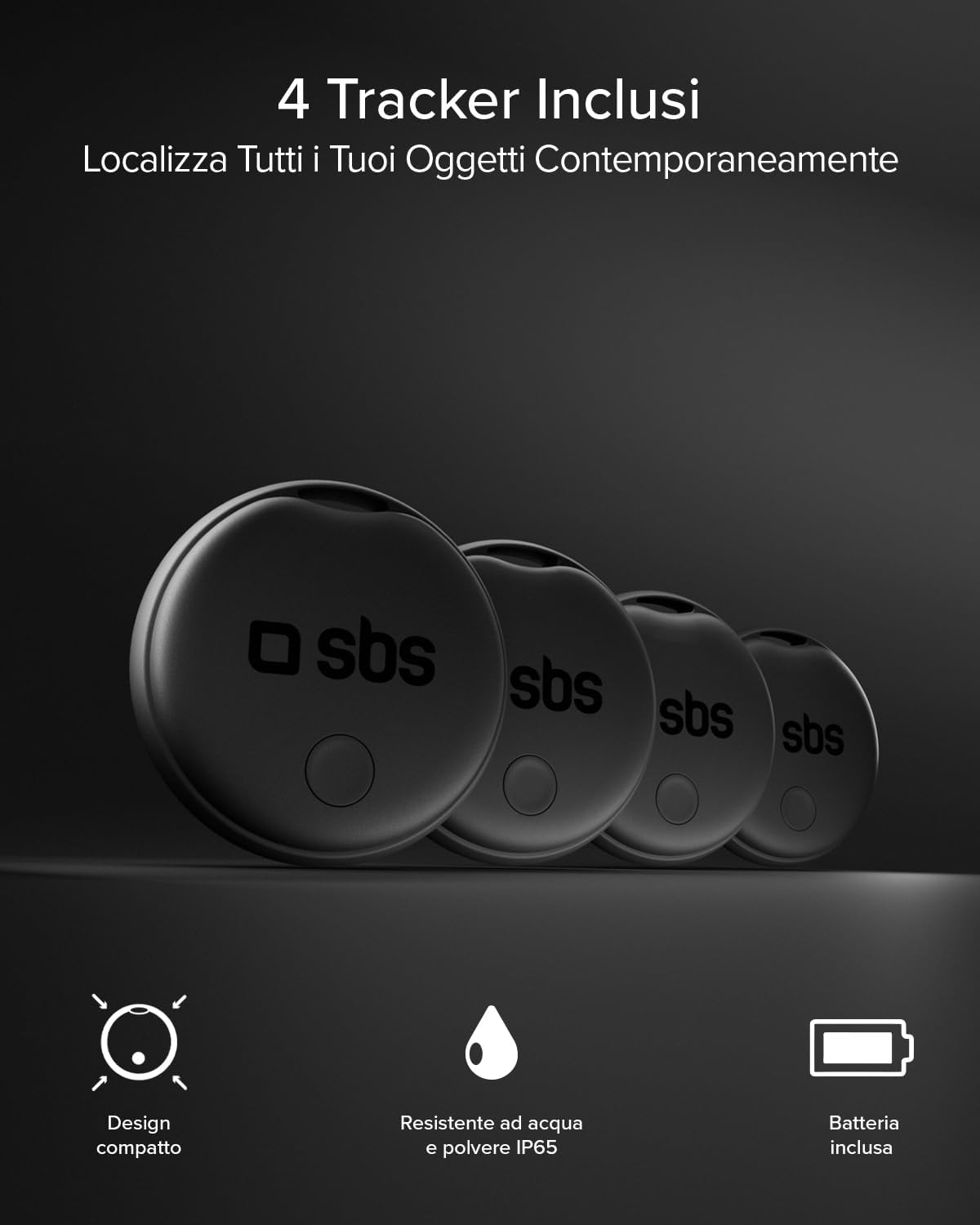 Detalle de SBS Track My Dual Kit 4 localizzatori 34 mm