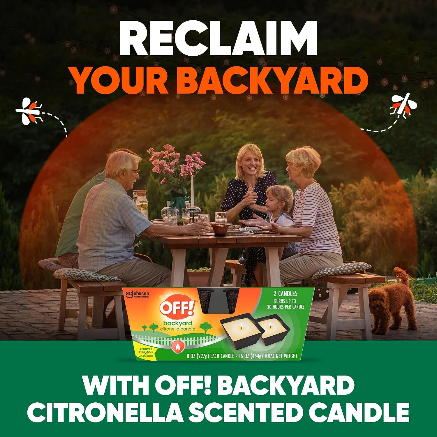 Thumbnail 1 de OFF! Backyard Citronella Scented Candle — Ambiance Enhancing Centerpiece (8 oz, Pack of 2)