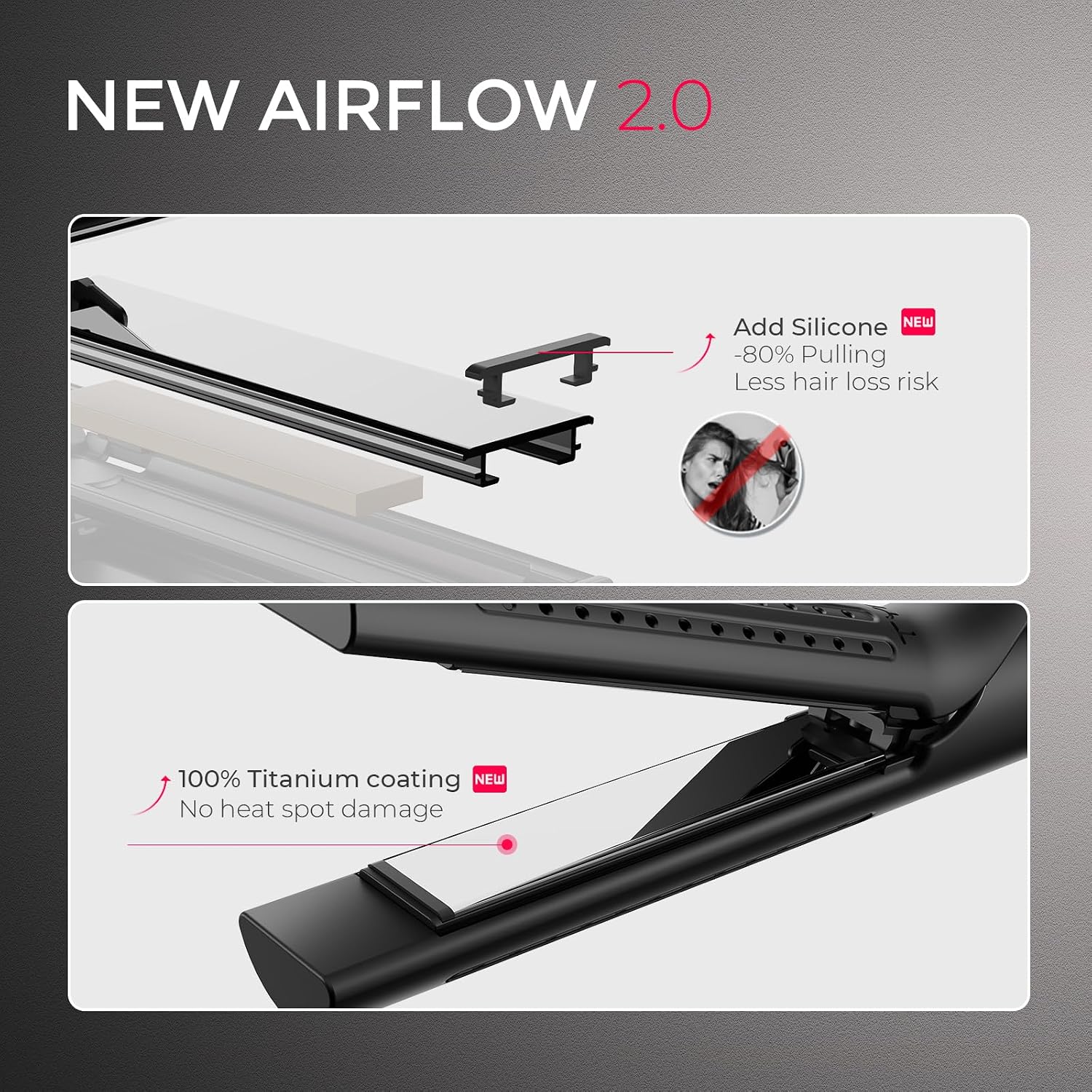 Detalle 1 de TYMO HC506D Airflow 2.0 2-in-1 Hair Straightener and Curler, Dual Voltage