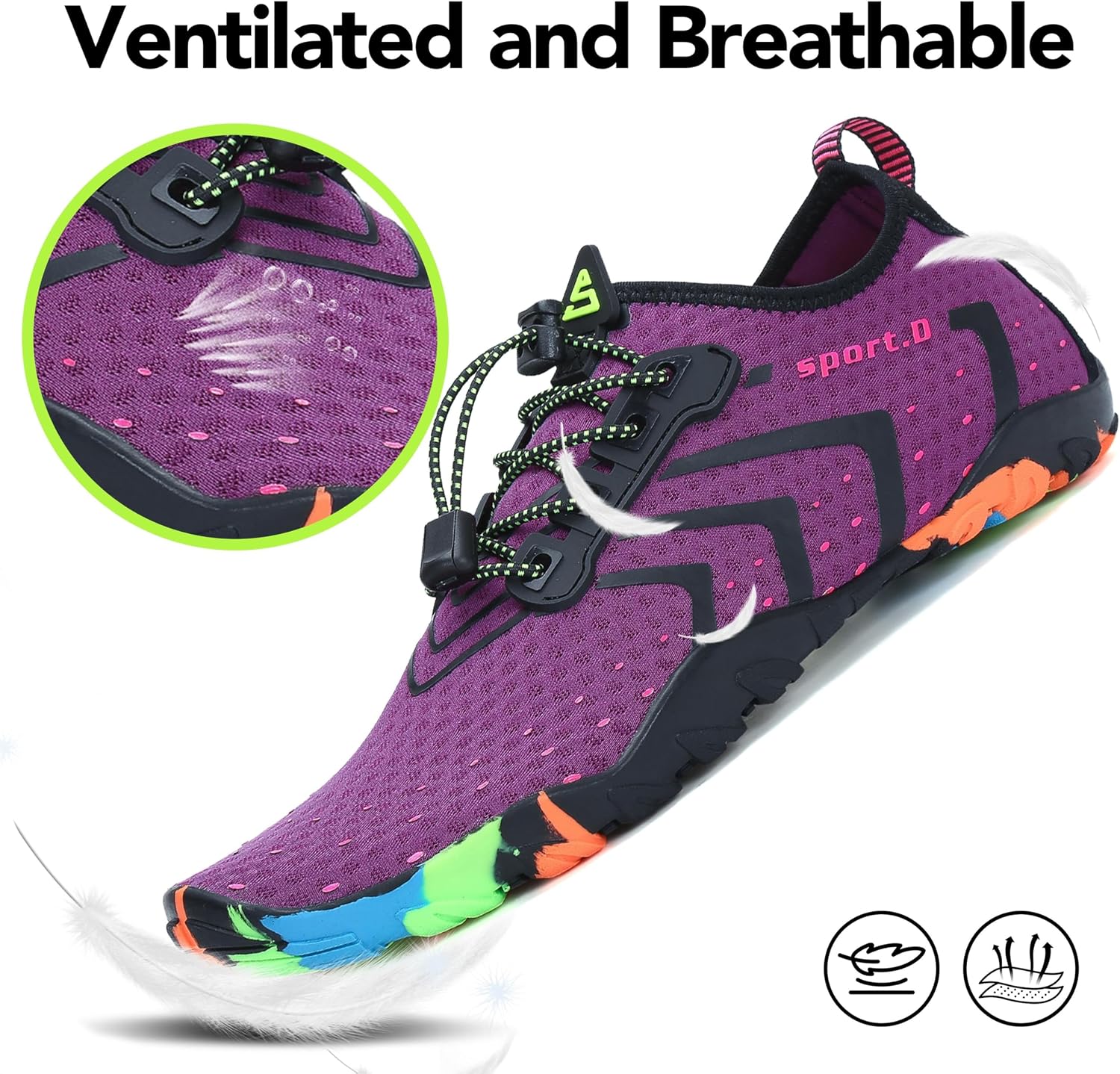 Detalle de SAGUARO Badeschuhe – Aquaschuhe für Damen, Herren und Kinder, Größe 35–48