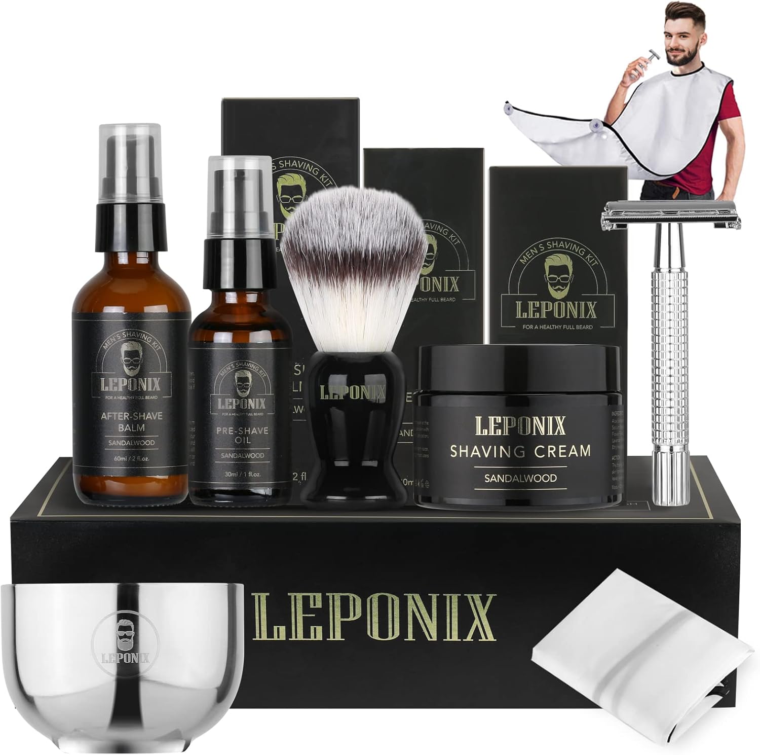 Shaving kit for men with 7 essentials