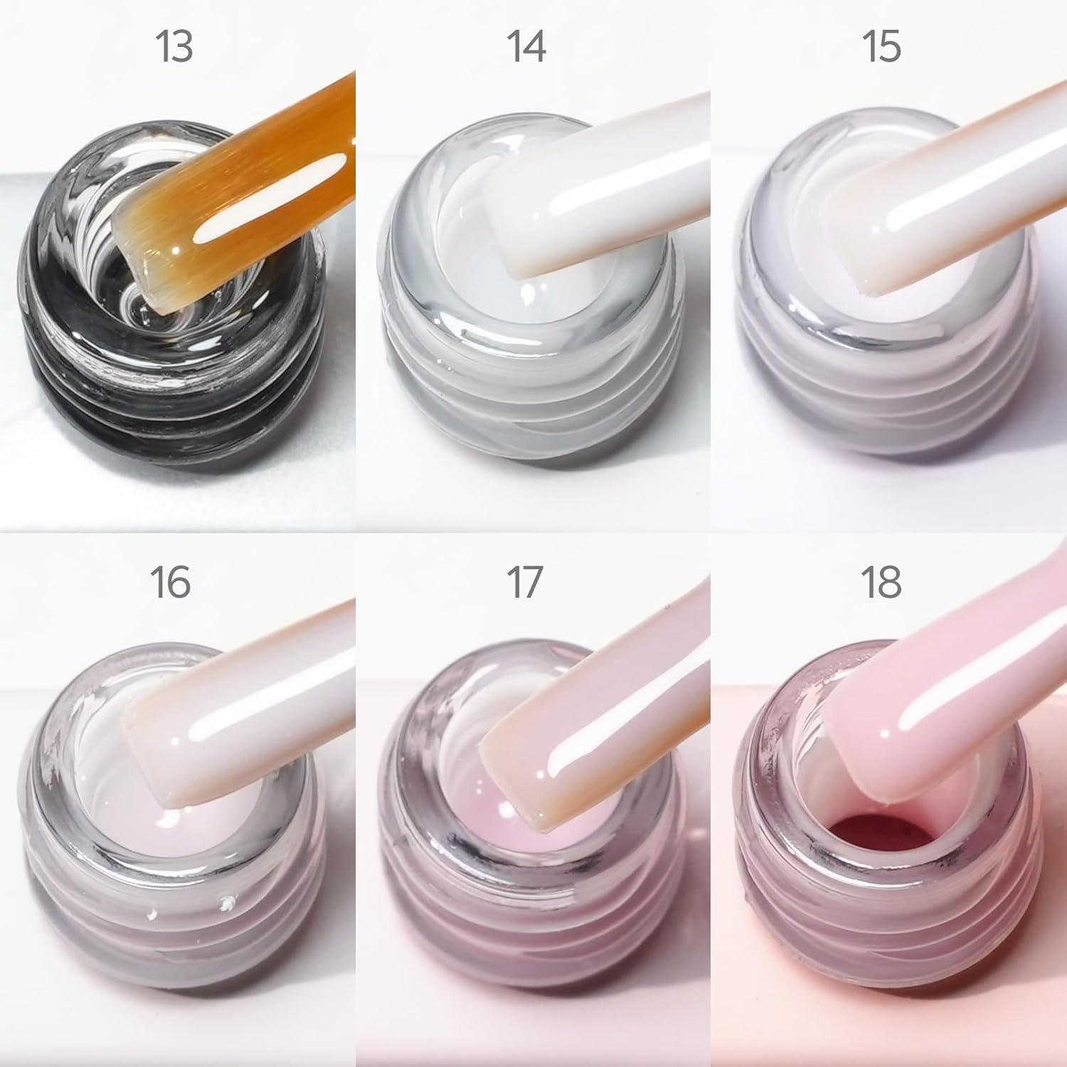Thumbnail 3 de CANNI 6-Piece 9 ml Quick Builder Nail Gel Set: Clear, Milky White, Nude Pink & Jelly Shades