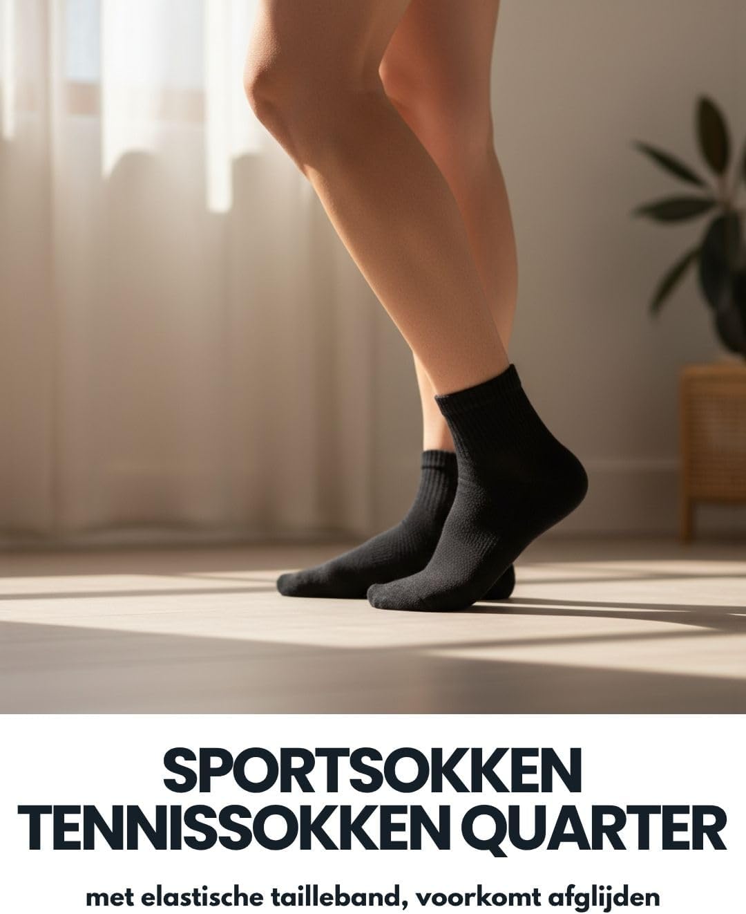 Detalle 2 de sockenkauf24 sportsokken voor dames en heren, quarter tennissokken van katoen, 10 paar