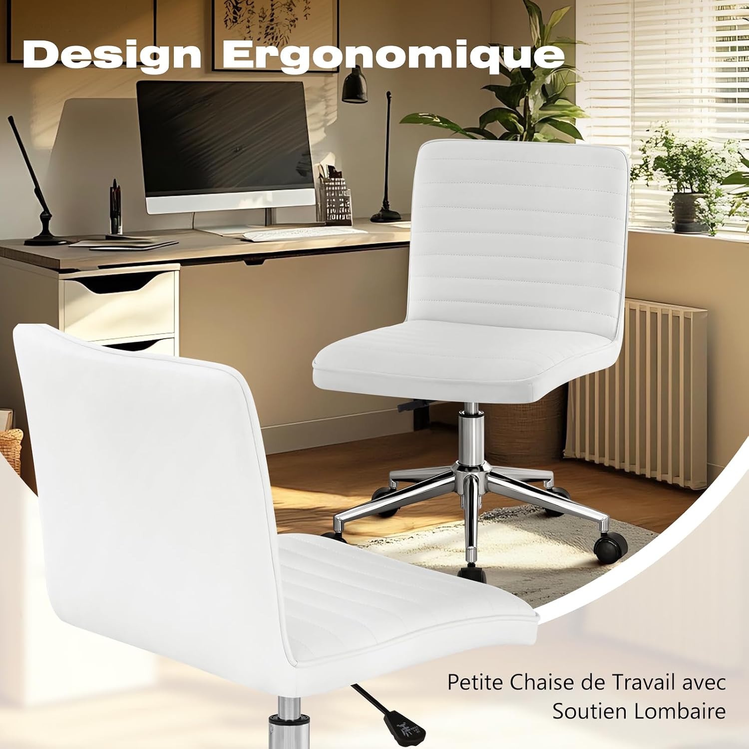 Thumbnail 4 de Hellove Chaise de Bureau sans Accoudoirs 43–57 cm