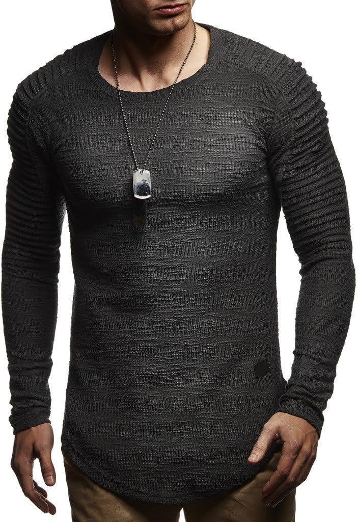 Detalle 2 de Leif Nelson LN6326 pour homme – pull à capuche en coton à enfiler (taille S)