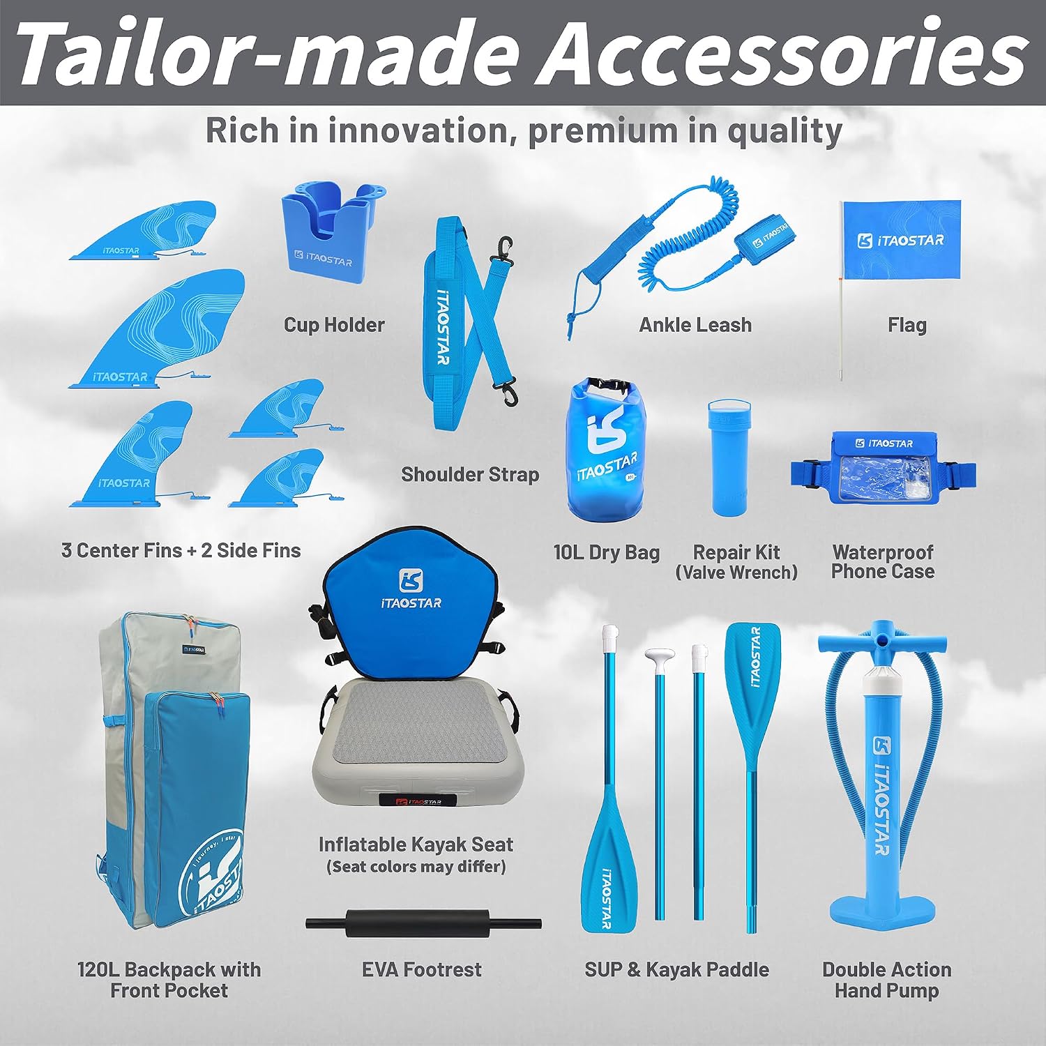 Detalle 2 de iTAOSTAR Journey 11'6" Extra Wide Inflatable SUP: All-in-One Family Adventure Board