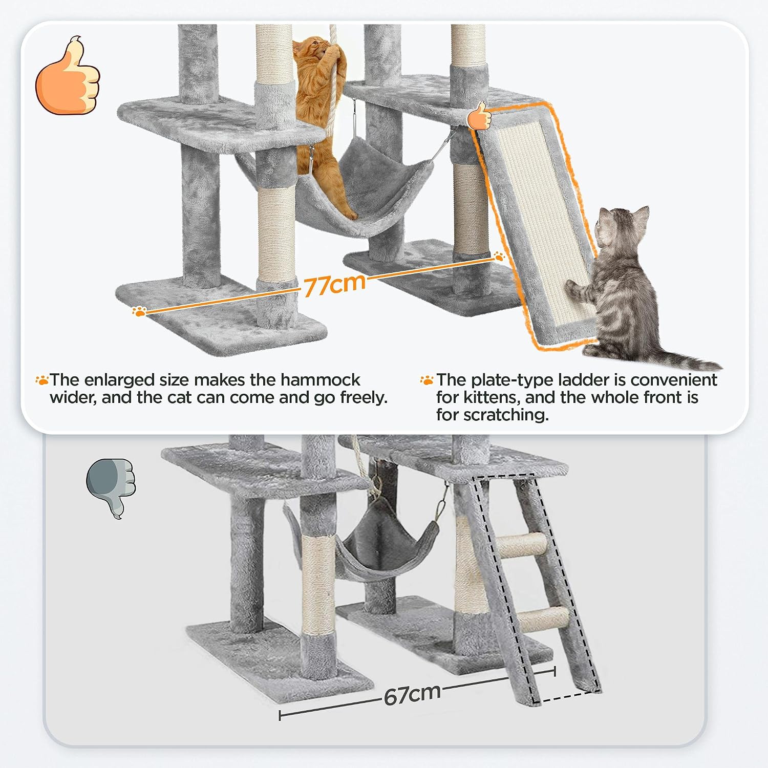 Thumbnail 4 de Yaheetech Cat Tree 159cm Tall Cat Tower