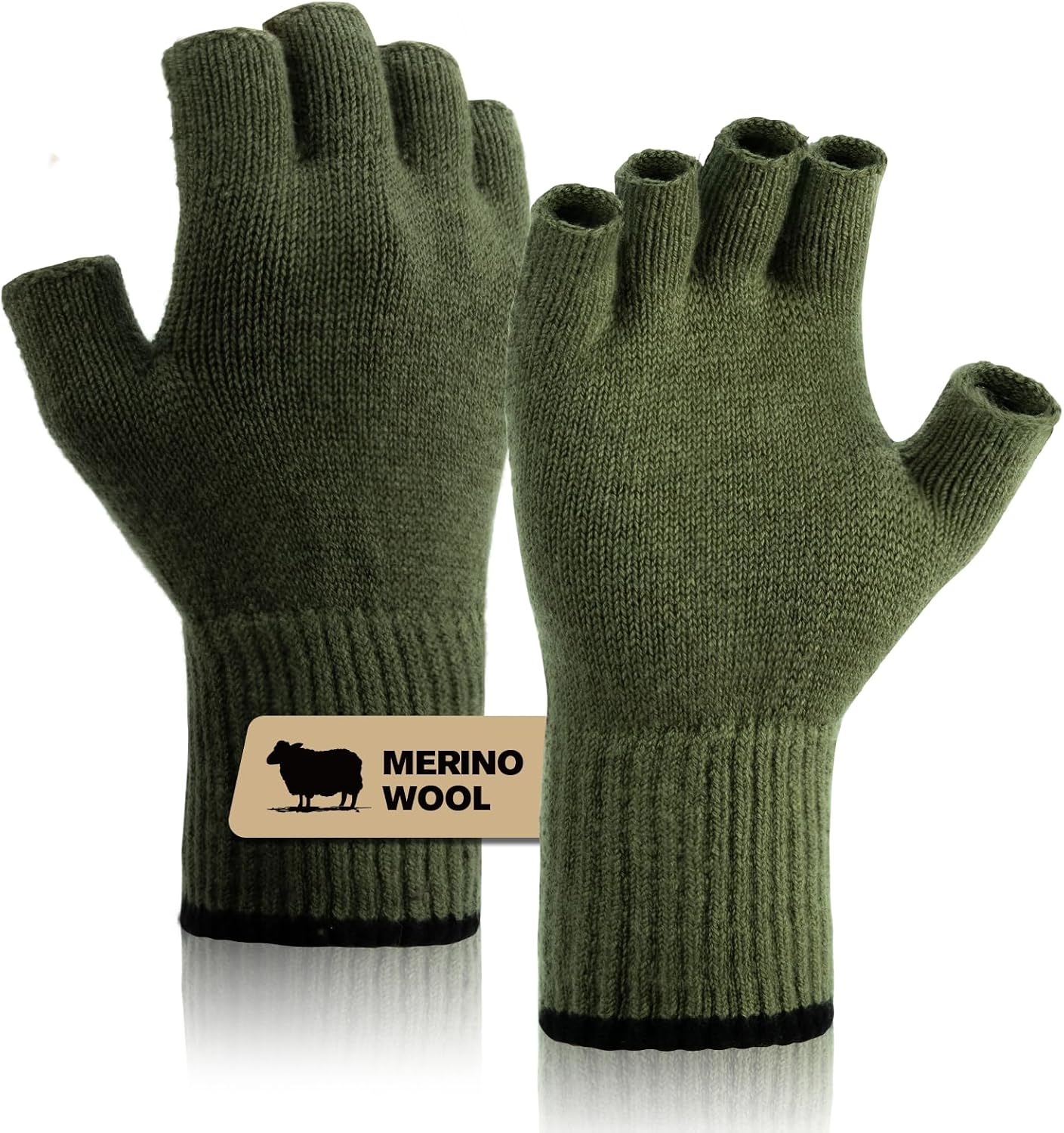 Detalle de SONORAN Merino Wool Fingerless Gloves