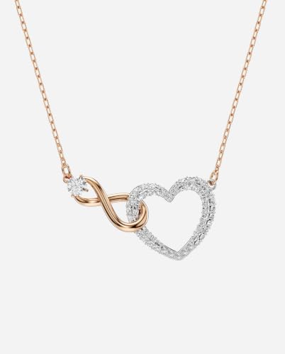 Detalle de Swarovski Collection Swa Infinity — Collier cœur et symbole d’infini en cristal blanc et doré rose
