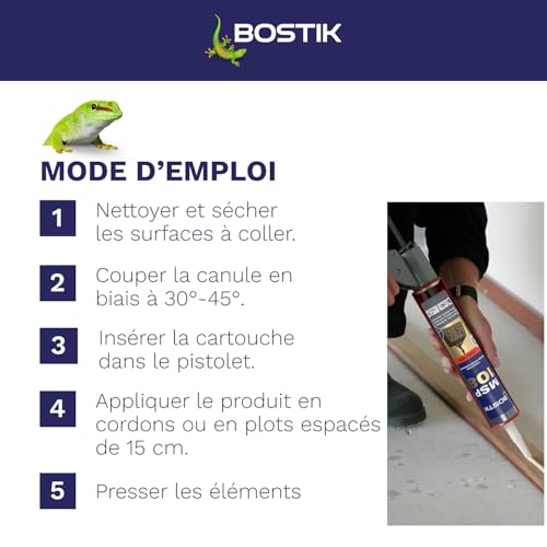 Detalle 2 de BOSTIK MSP 108 Original – Mastic de Fixation Hautes Performances, 290 ml