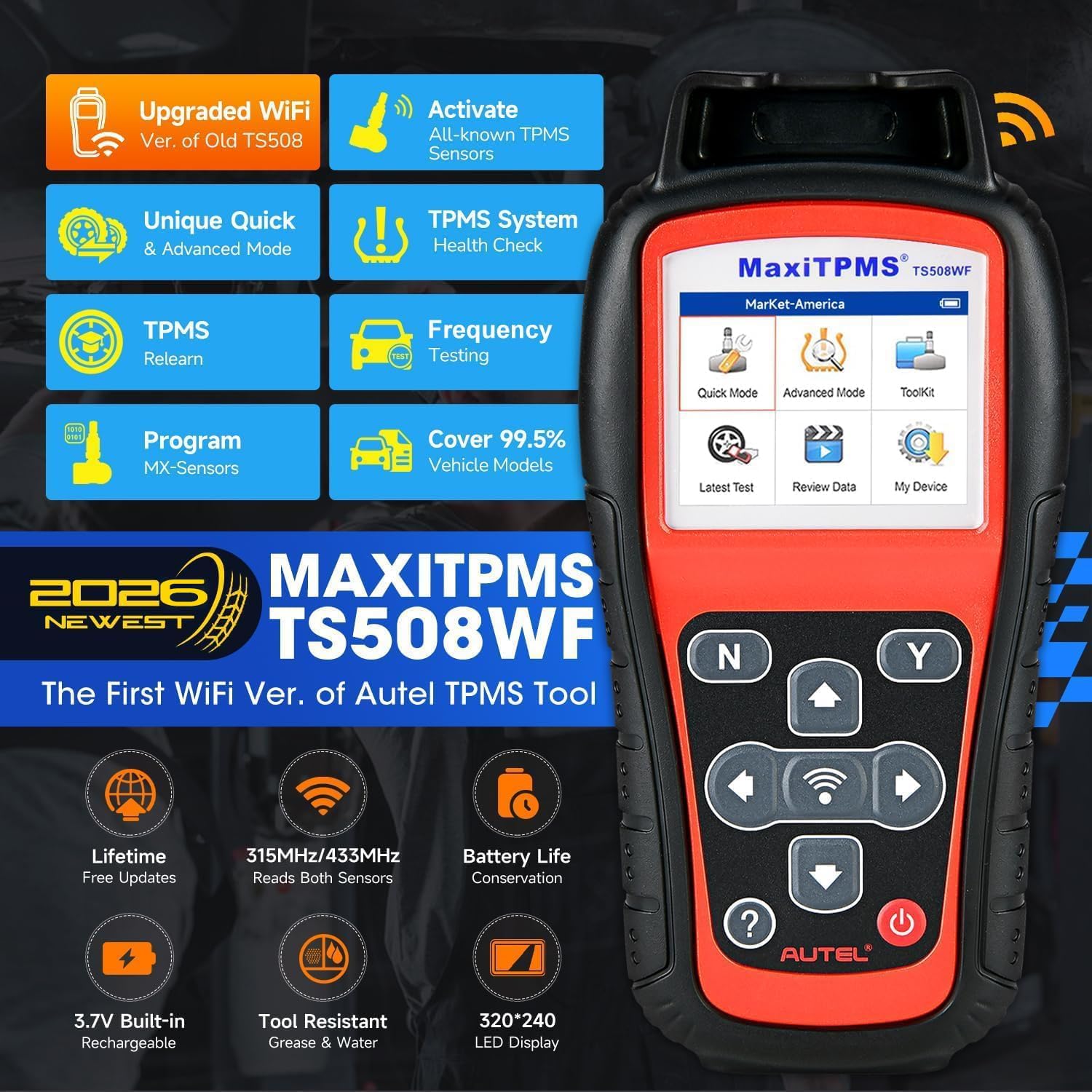 Thumbnail 1 de Autel MaxiTPMS TS508WF TPMS Tool with MX-Sensors