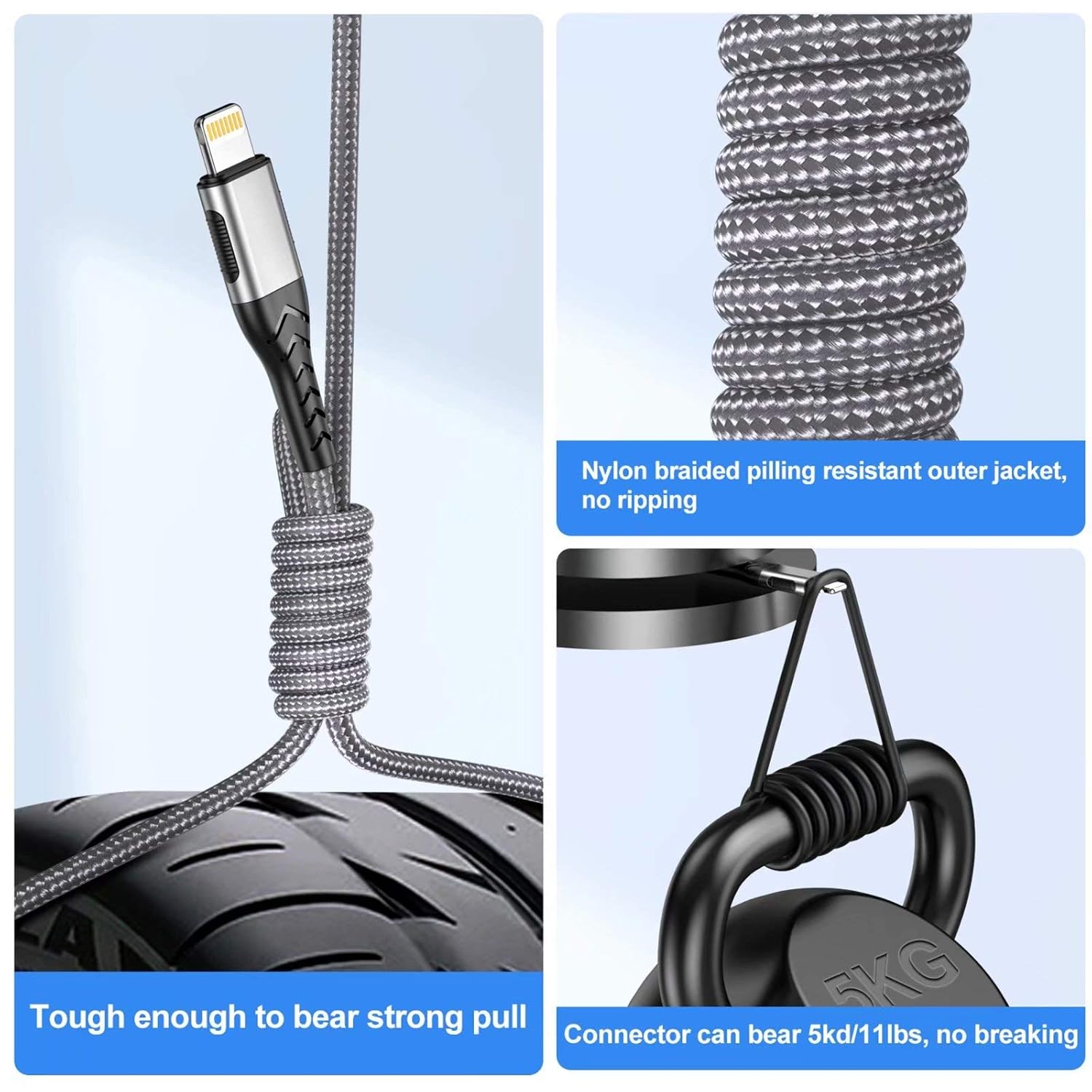 Thumbnail 3 de Durcord iPhone Charger 10FT Lightning Cable