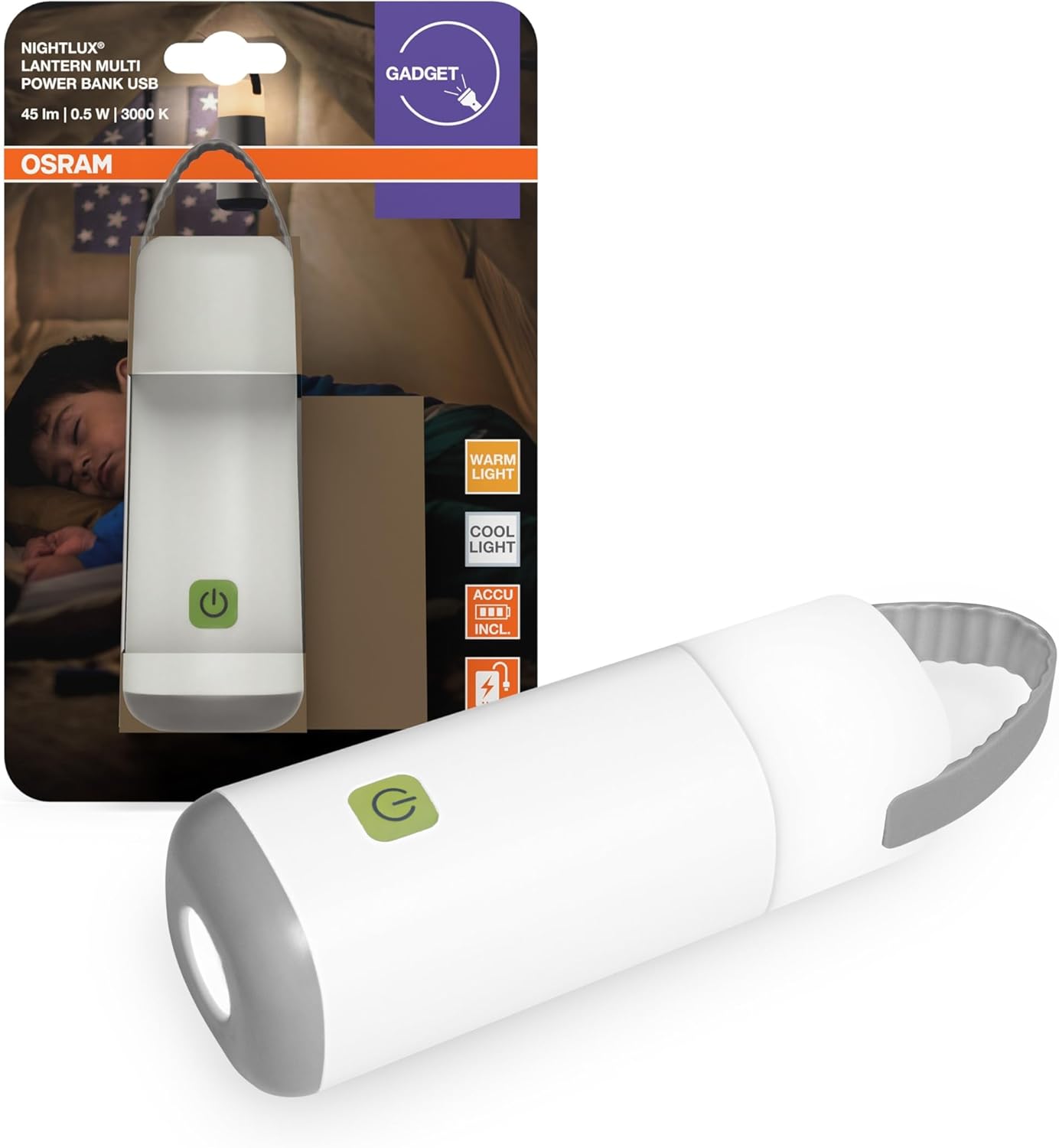 Thumbnail 3 de Osram mobiles LED Nachtlicht mit Powerbank – USB-Akkubetrieb, 1800 mAh, 45 Lumen, IP20