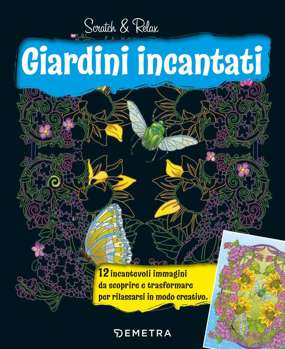 Detalle de Giardini incantati. Scratch & relax – książka z bambusowym patyczkiem