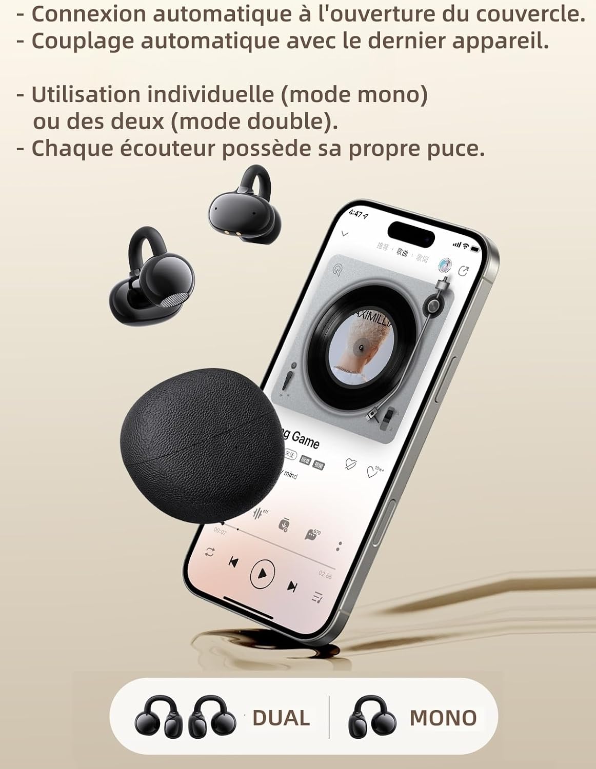 Detalle de ND NEXT DESTINATION OpenDots1 casque Bluetooth 5.4