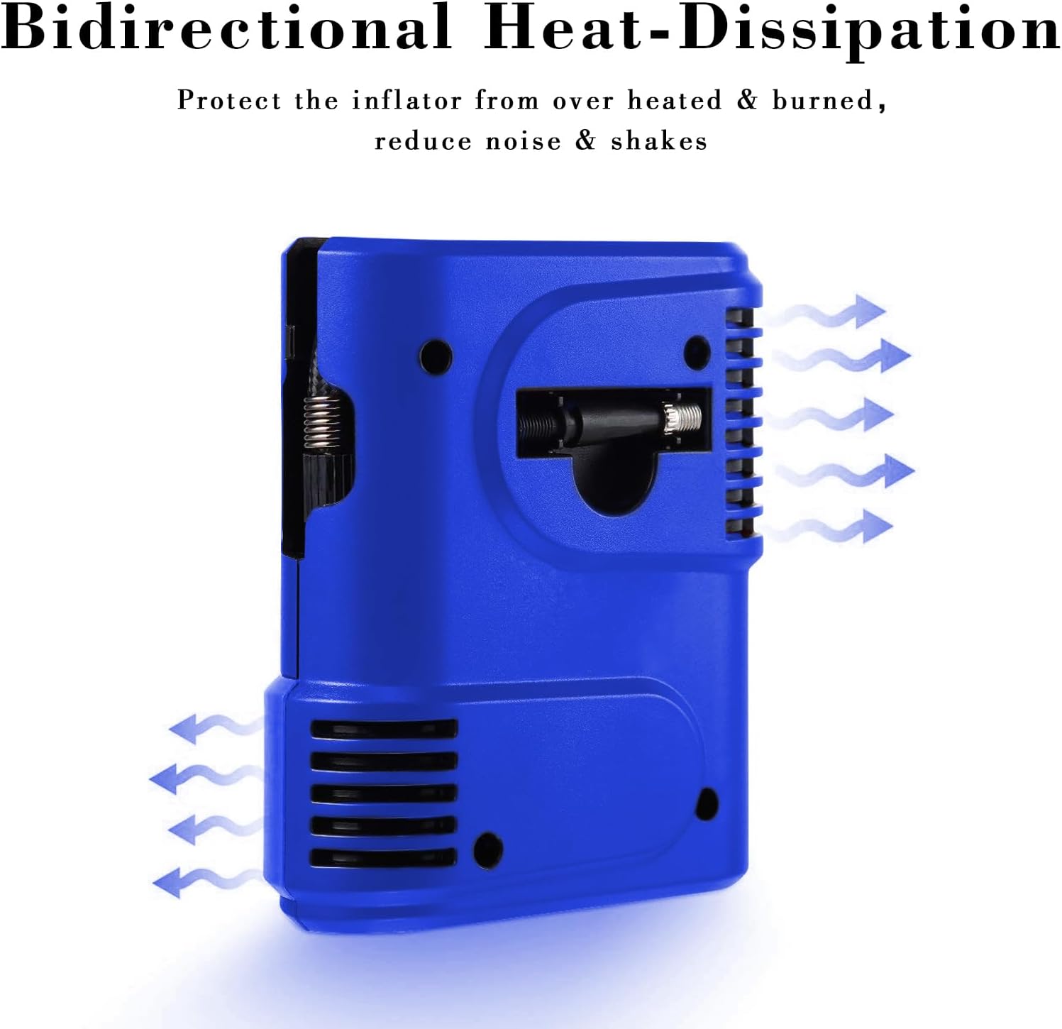 Thumbnail 5 de WindGallop 12V Car Tyre Inflator with Gauge and Adapters (Light Blue)