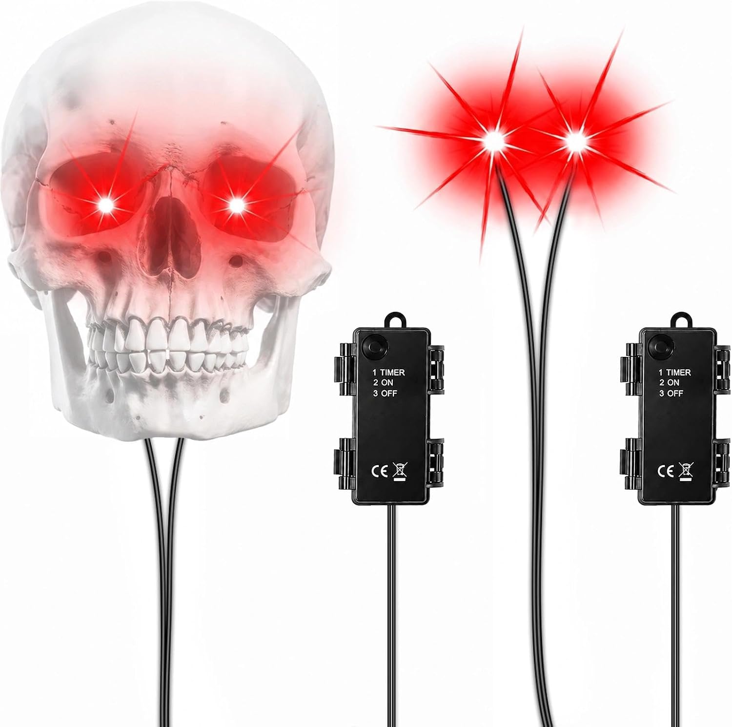 Detalle de BlissfulTie BL1457 Red LED Halloween Eyes, 2 Sets with 6-Hour Timer