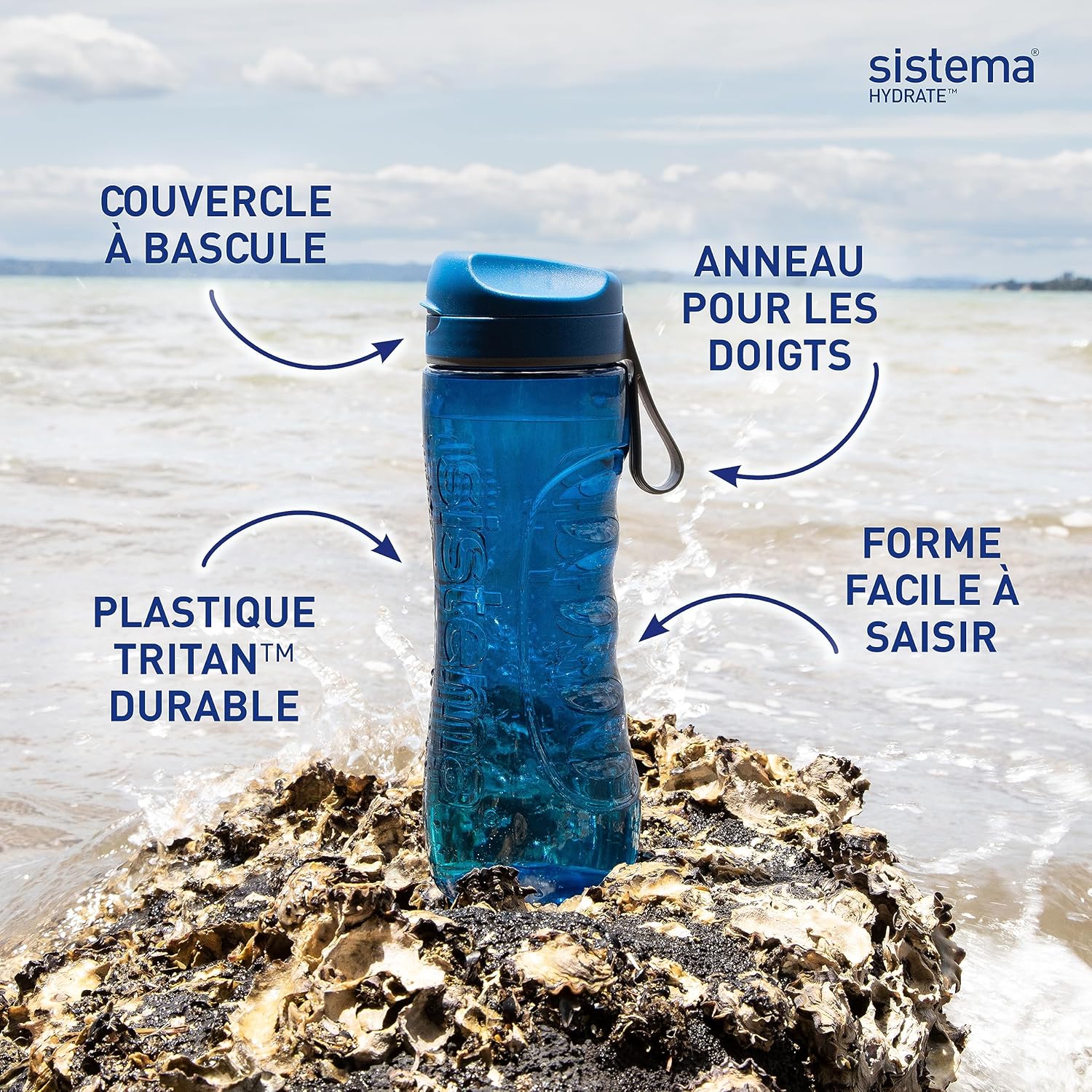 Thumbnail 2 de Système Hydrate Tritan Active – Bouteille d'eau 800 ml, lot de 2, sans BPA (Ocean Blue & Minty Teal)