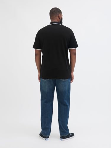 Detalle 2 de Jack & Jones Jjebasic Polo Ss Noos – Polo Hombre en Negro, Slim Fit, Talla M