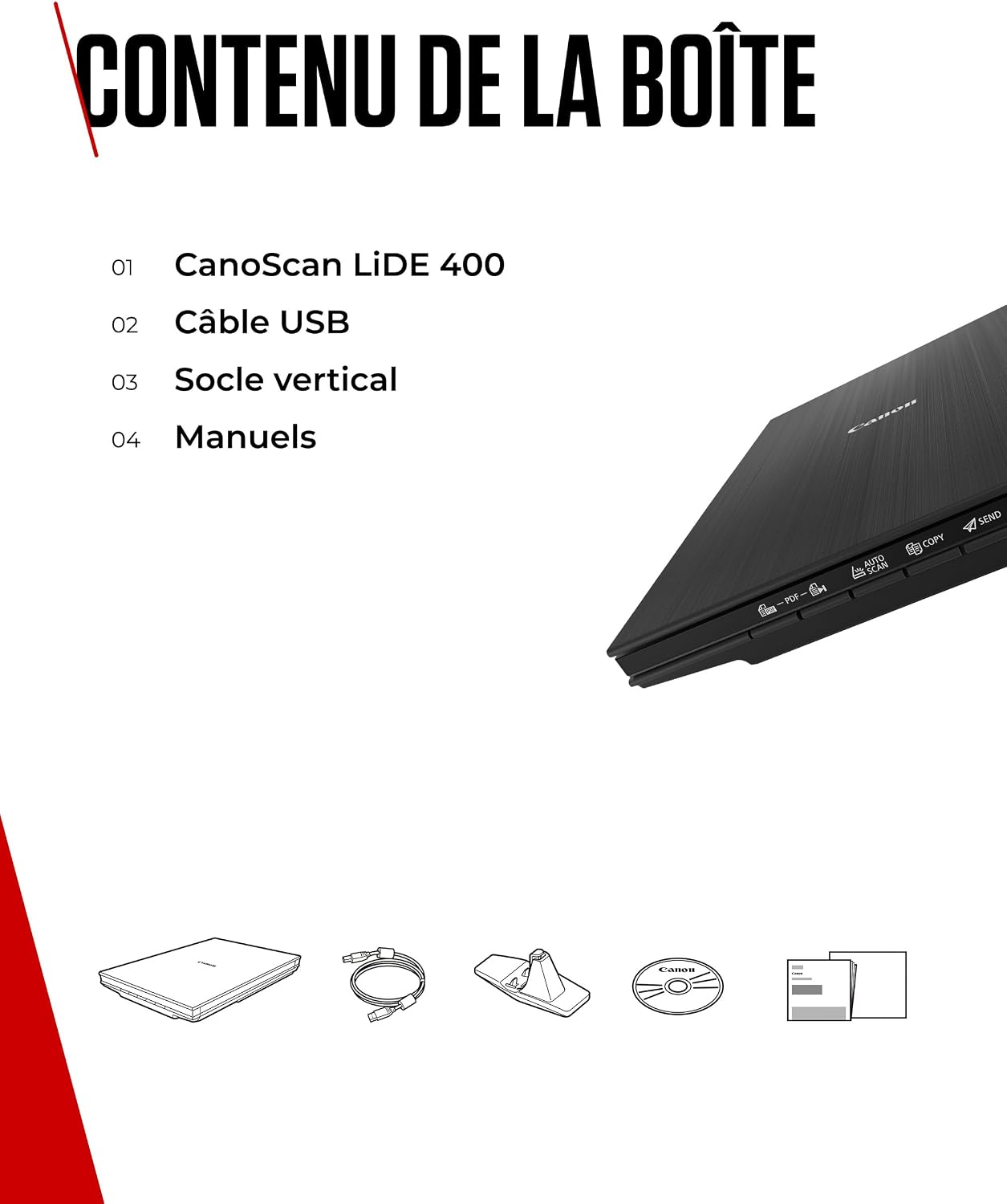 Thumbnail 6 de Canon LiDE 400 Scanner de Documents (Noir) — Érgo conforme et compact, USB-C
