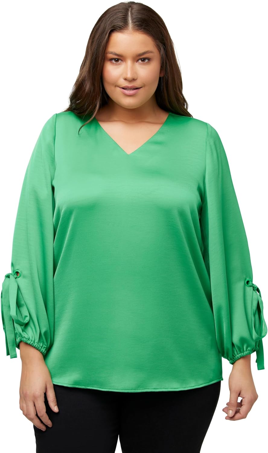 Thumbnail 6 de Ulla Popken Blouse à manches ballon – Bleu femme