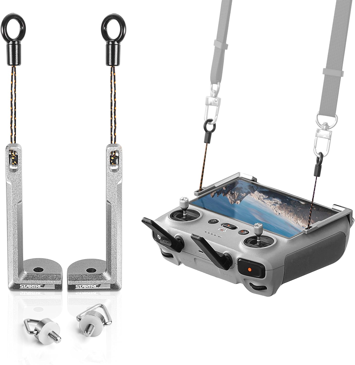 Detalle de STARTRC Mini 5 Pro 2-in-1 metalen riembevestiging voor DJI RC 2/RC