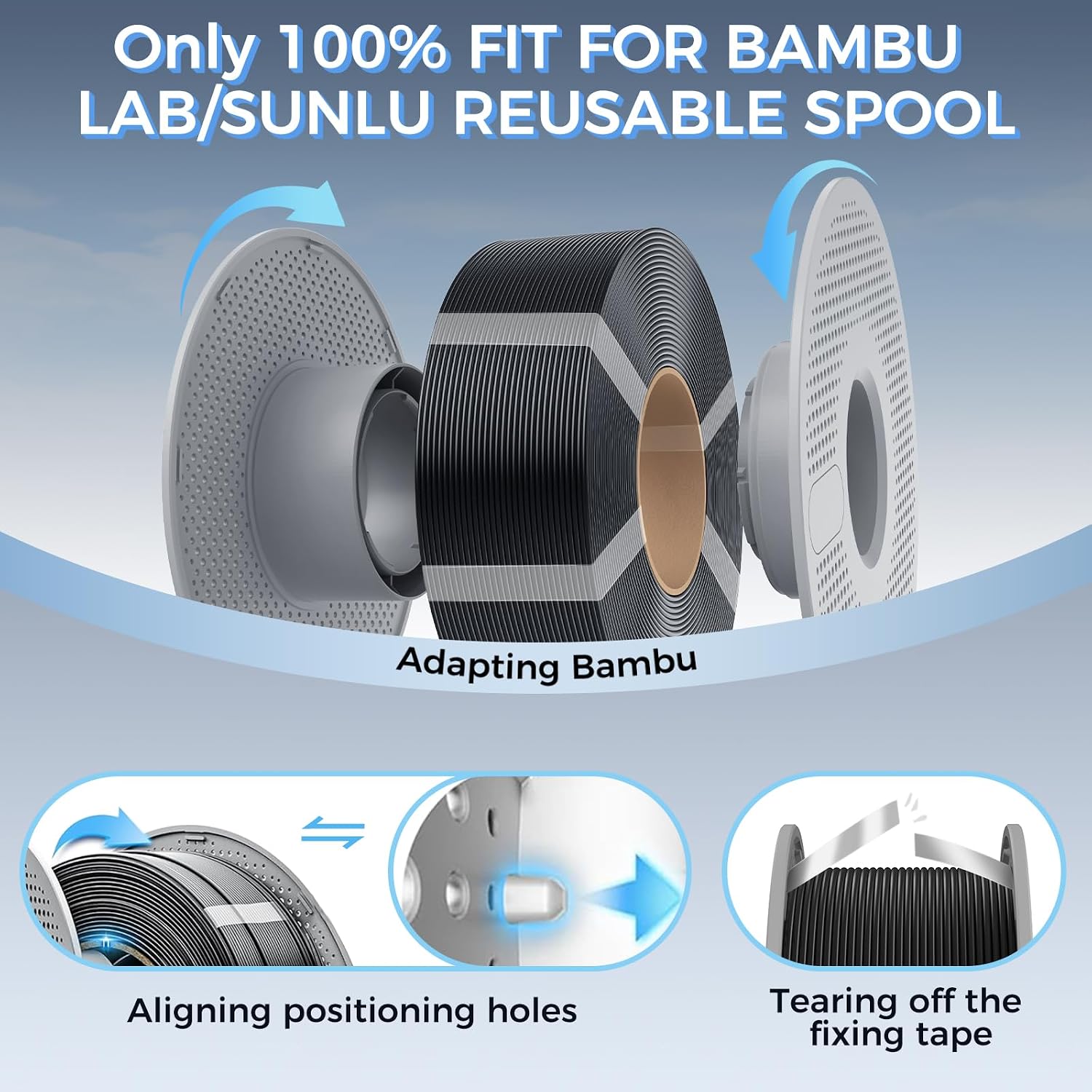 Thumbnail 2 de Creality PETG Filament Refill for Bambu Lab Spool — 2 kg, 1.75 mm, Black