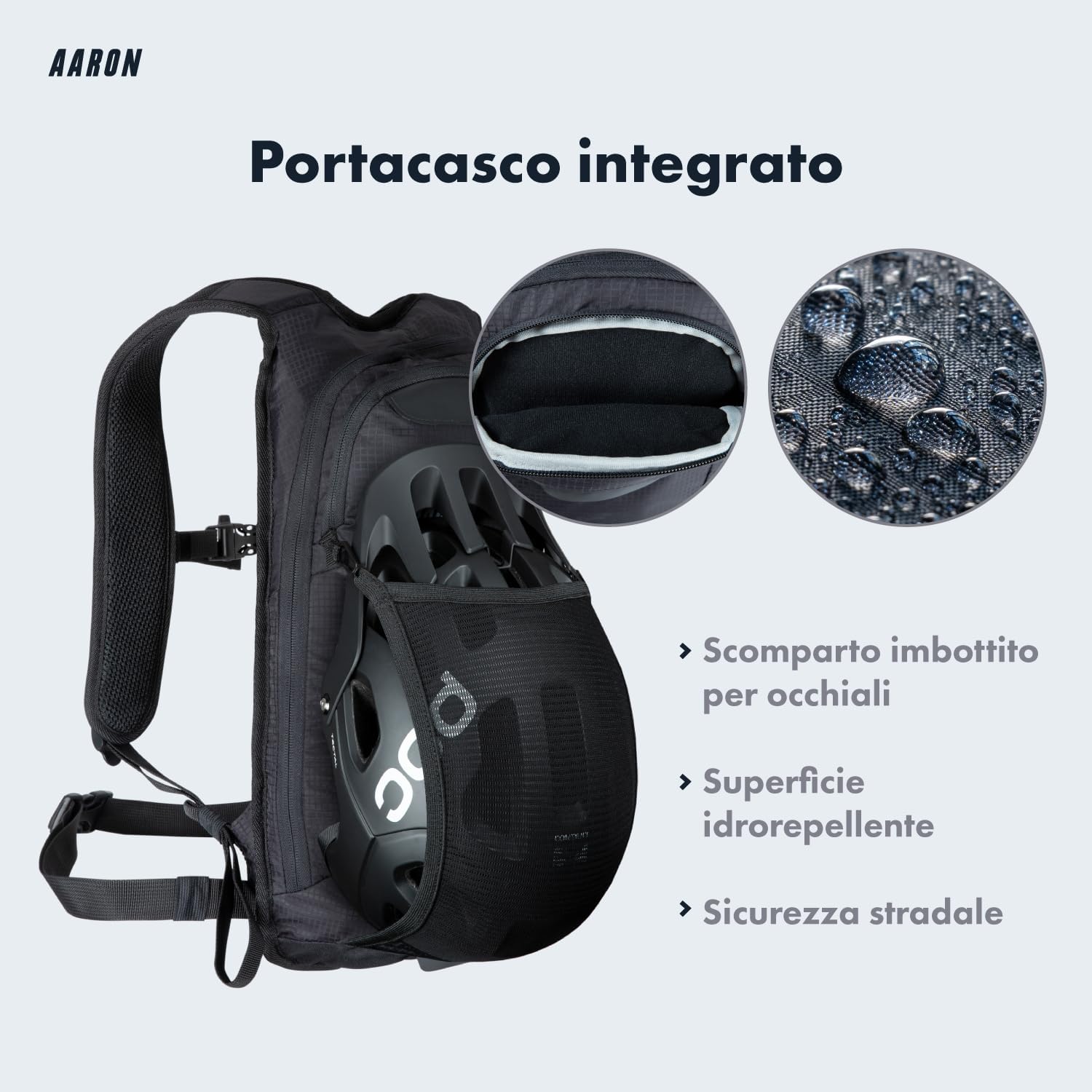 Thumbnail 2 de Zaino AARON da bici e trekking da 8/25 L, impermeabile con copri-zaino antipioggia