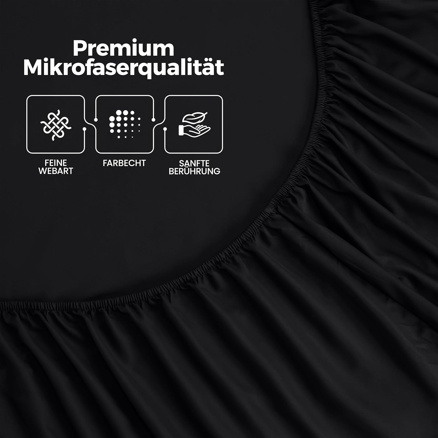 Thumbnail 5 de Utopia Bedding Spannbettlaken 140x200 cm bis 30 cm Taschenhöhe – schwarz, gebürstete Mikrofaser (OEKO-TEX)